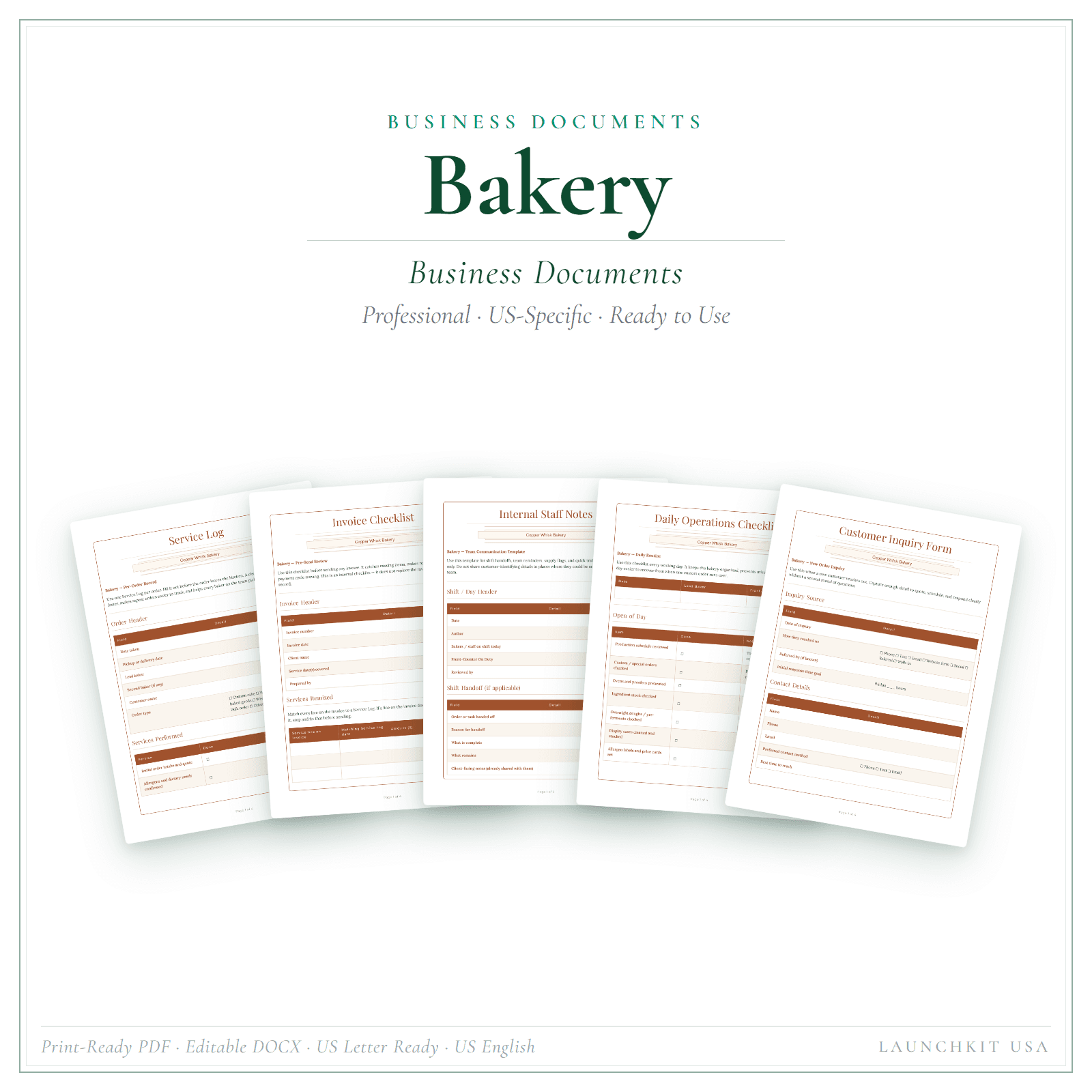 Bakery Business Documents Premium