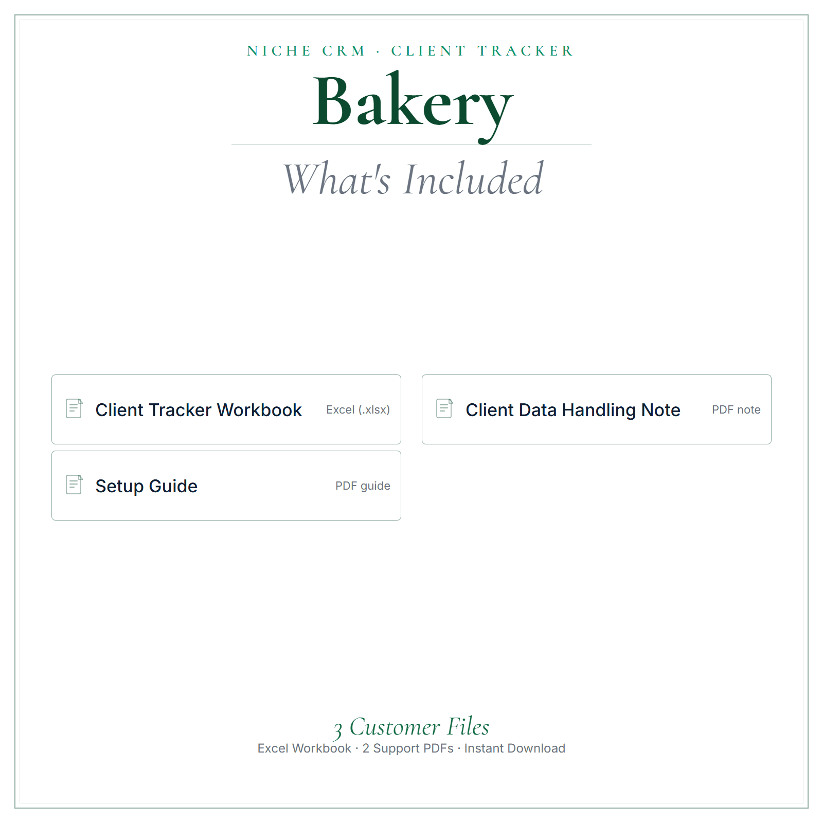 What's included in Bakery Client Tracker