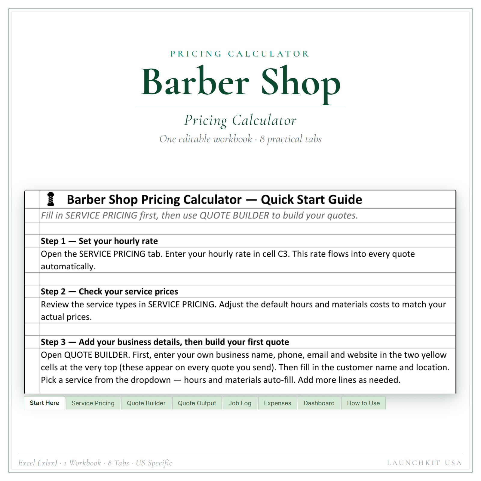 Barber Shop Pricing Calculator