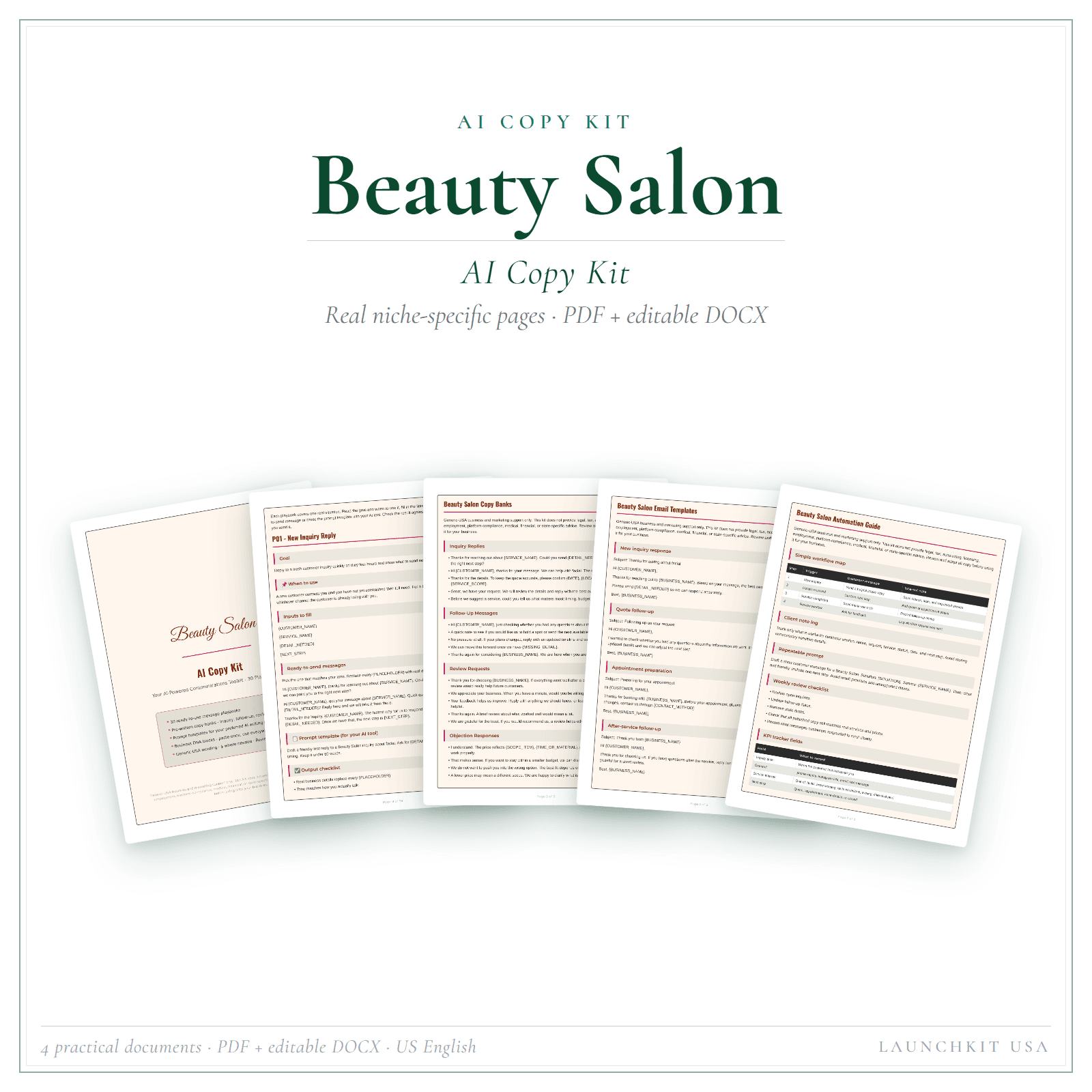 AI Copy Kit for Beauty Salon