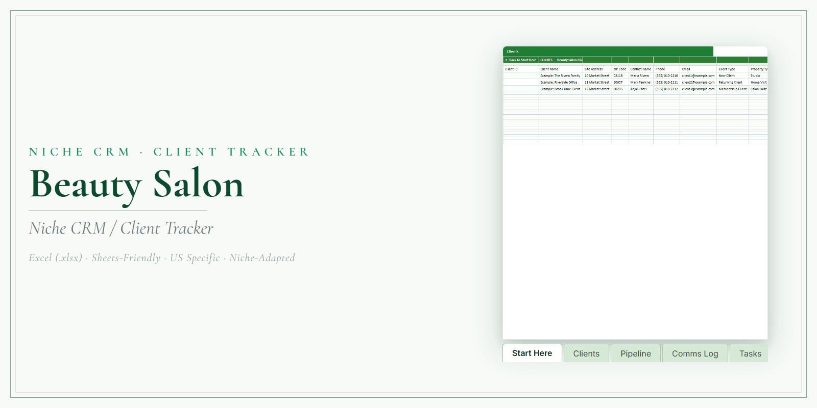 Beauty Salon Client Tracker product preview