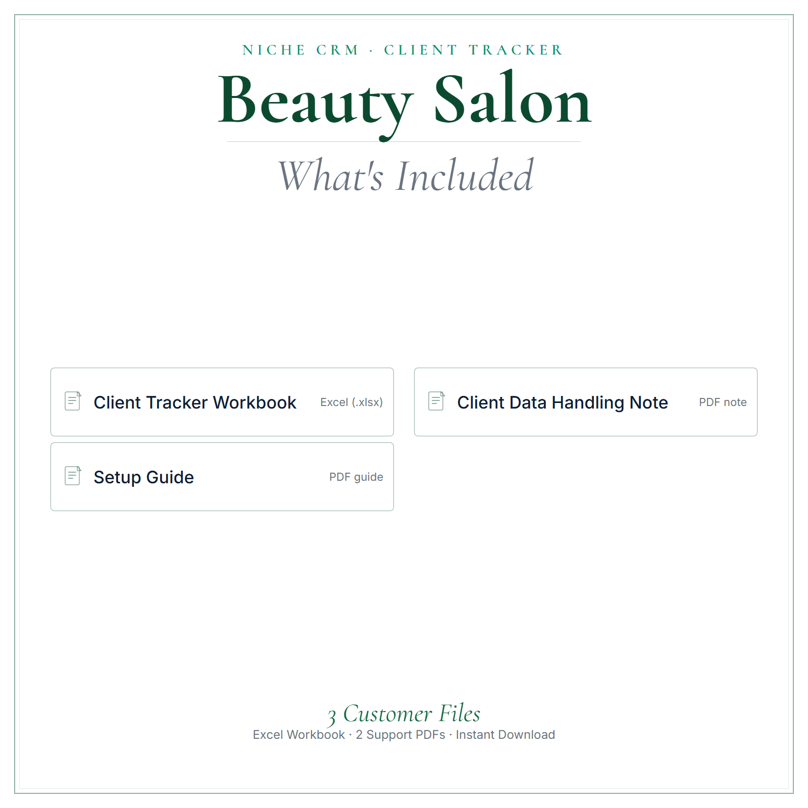 What's included in Beauty Salon Client Tracker