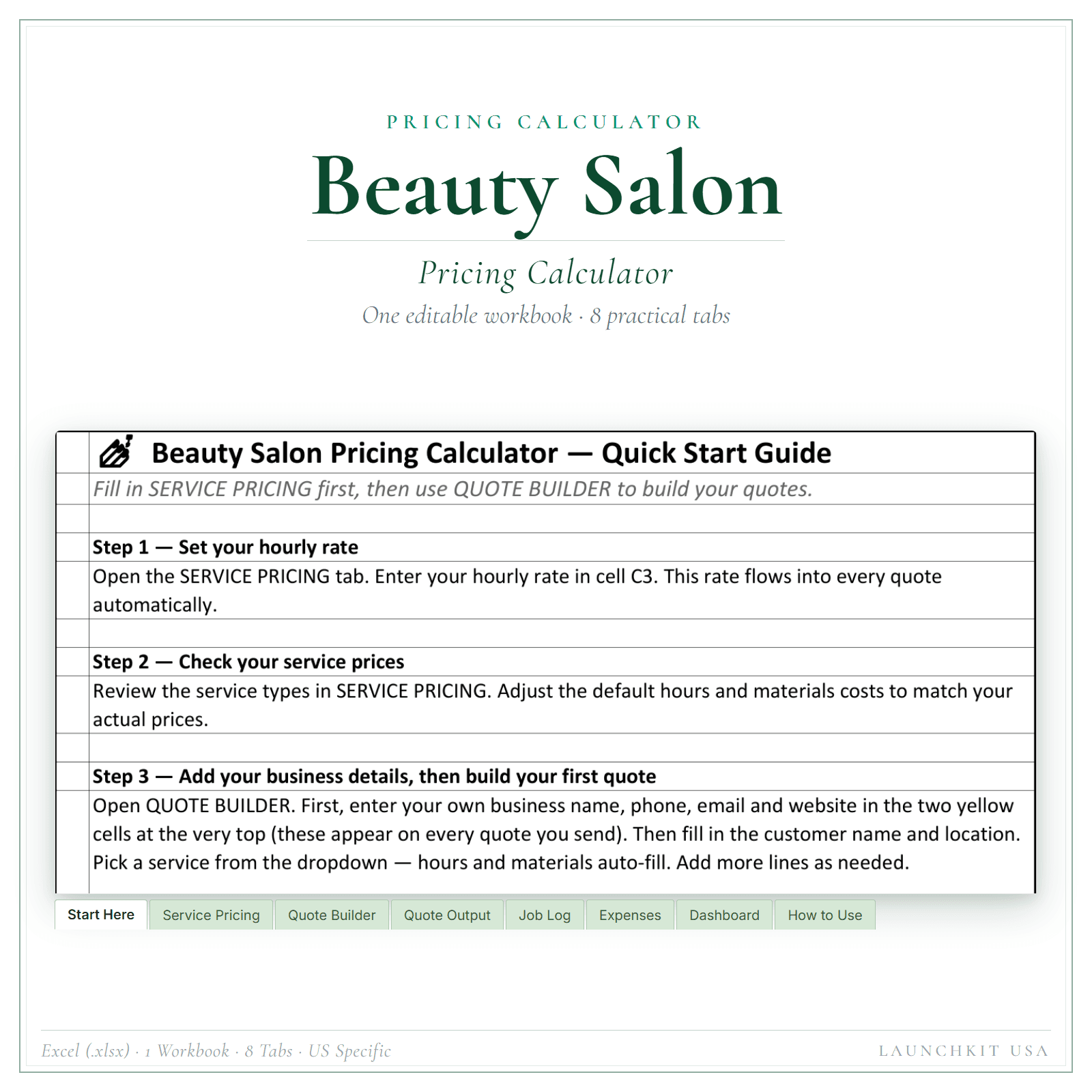 Beauty Salon Pricing Calculator