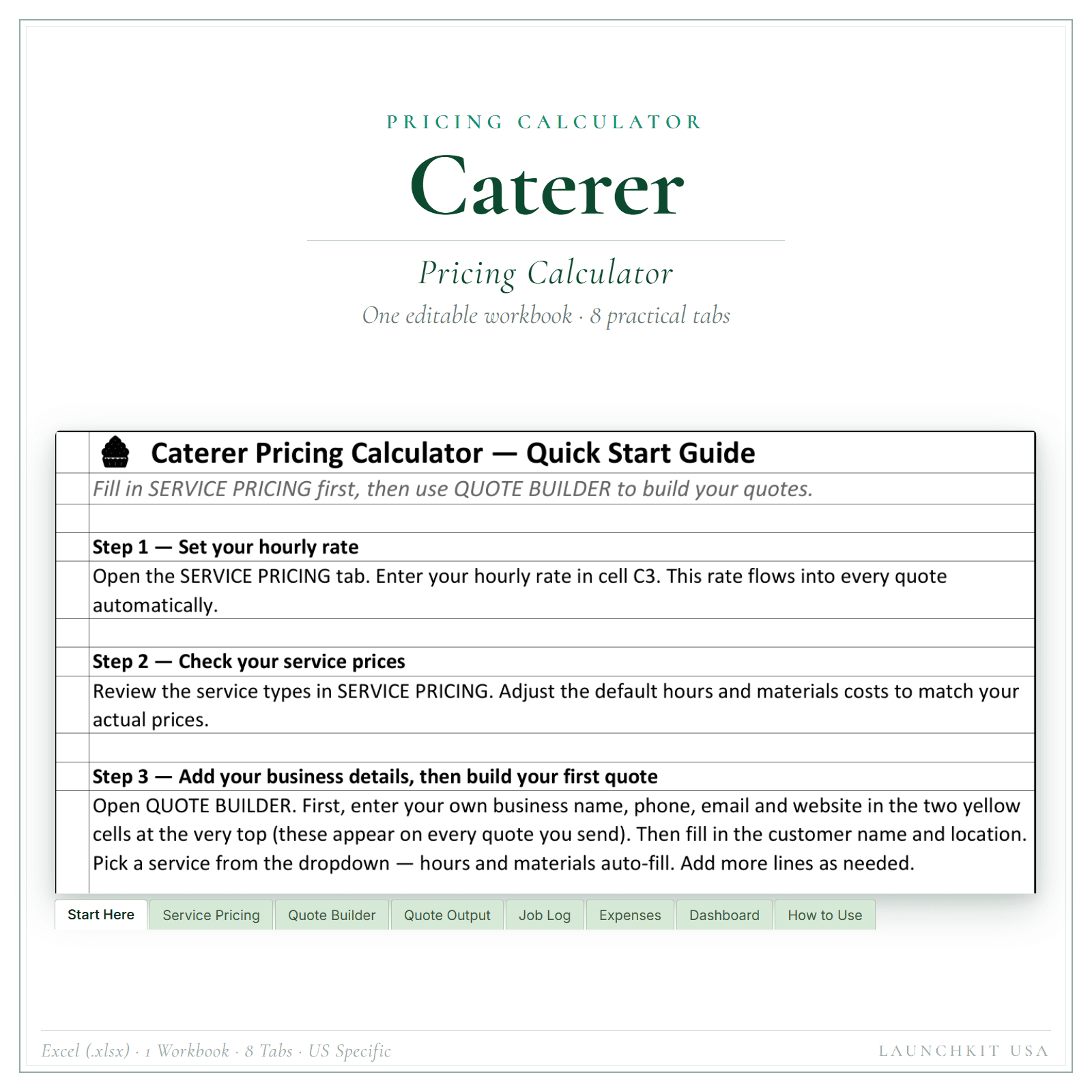 Pricing Calculator for Caterer