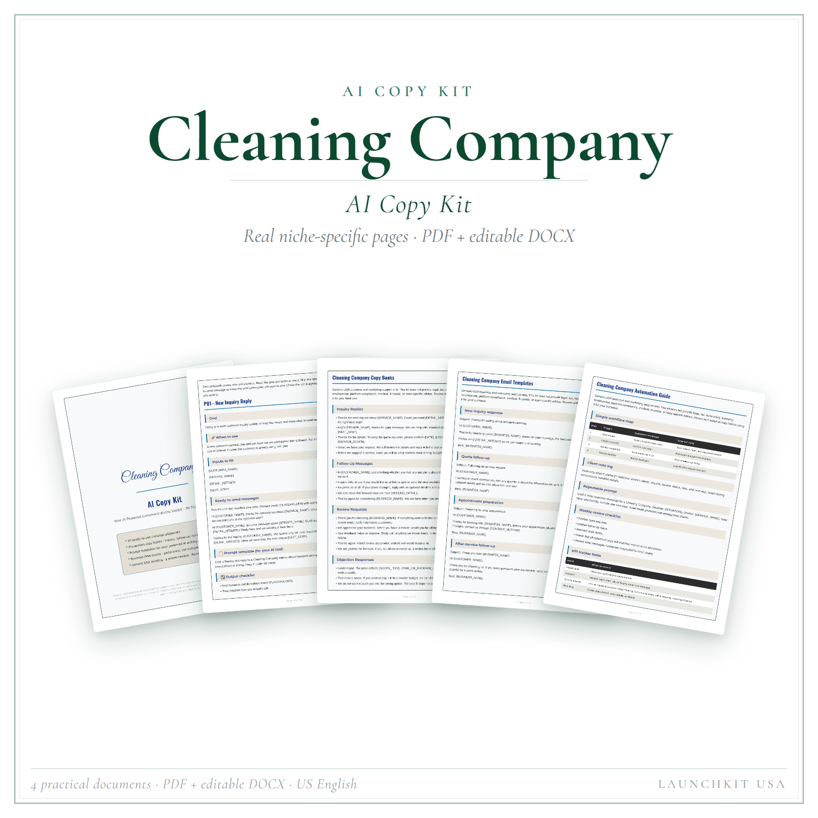 AI Copy Kit for Cleaning Company