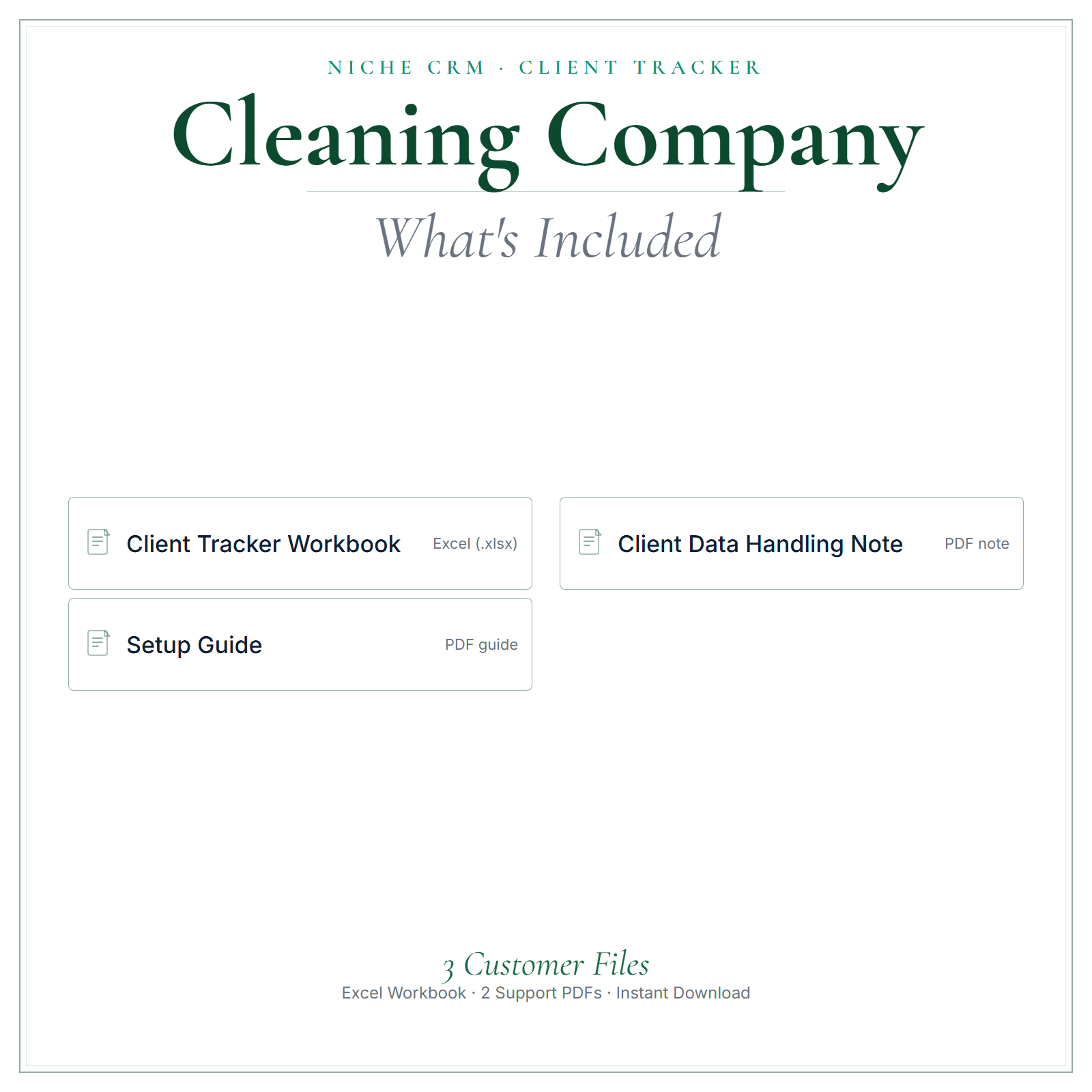 What's included in Cleaning Company Client Tracker