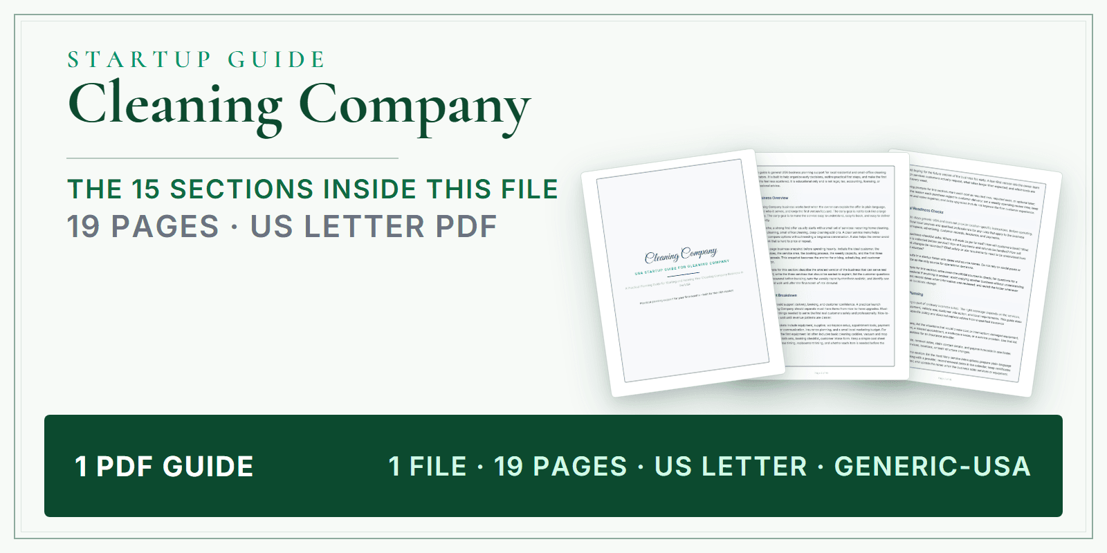 Cleaning Company Startup Guide product preview