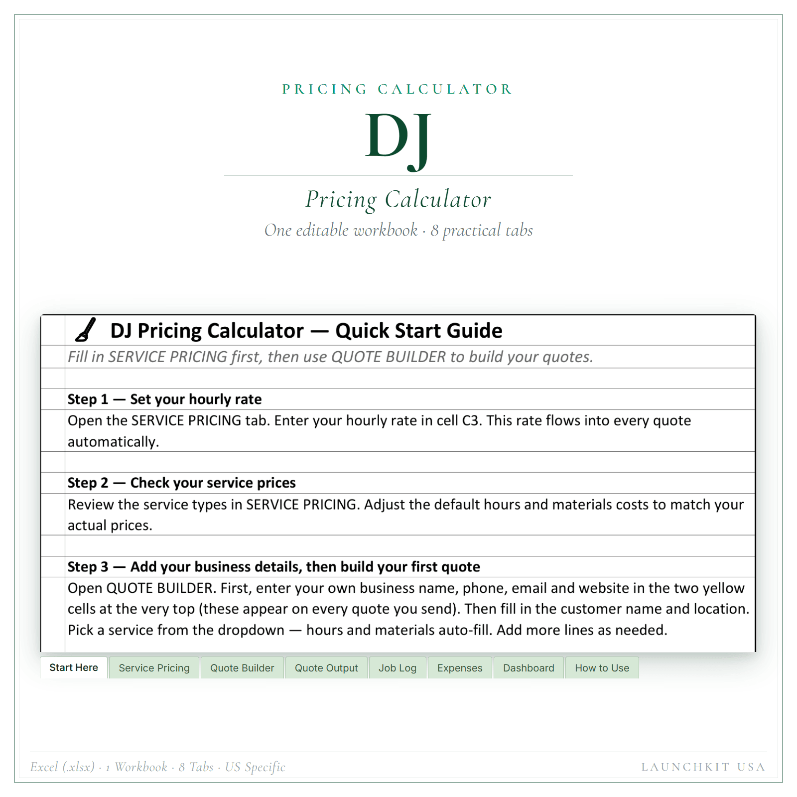 Pricing Calculator for DJ