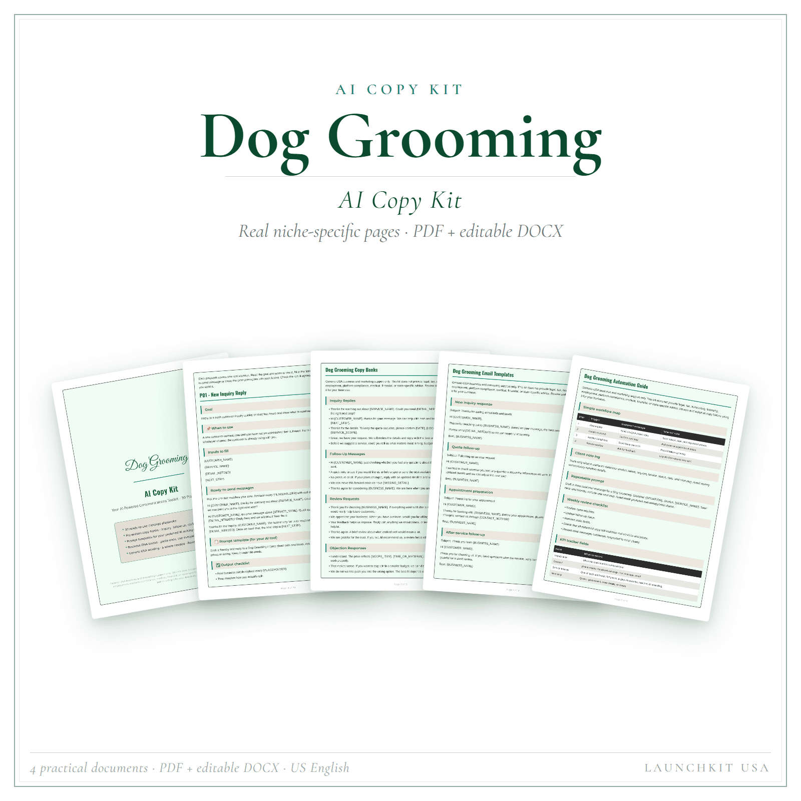 AI Copy Kit for Dog Grooming
