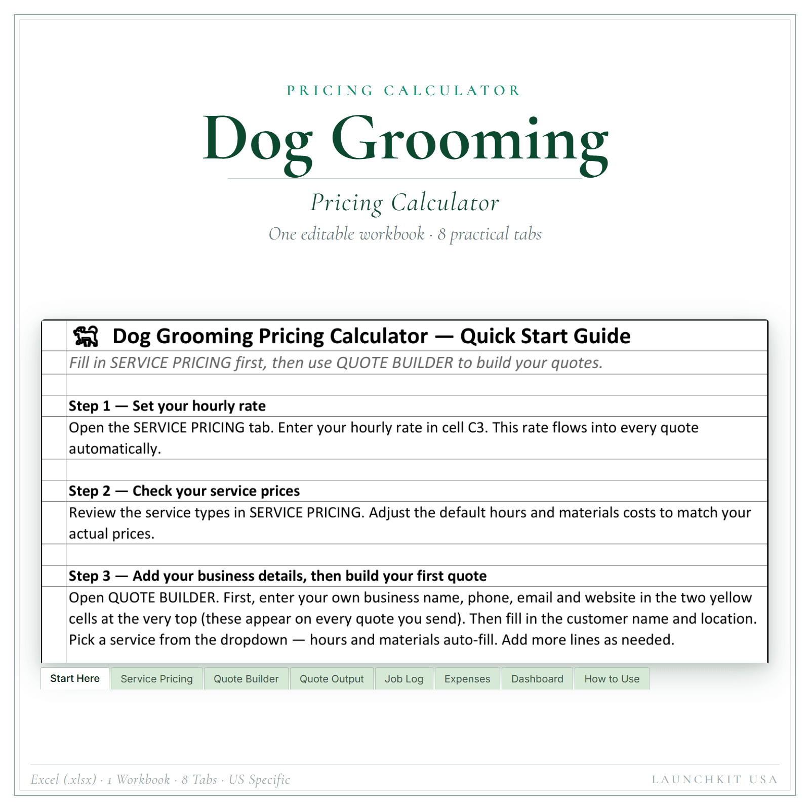 Dog Grooming Pricing Calculator