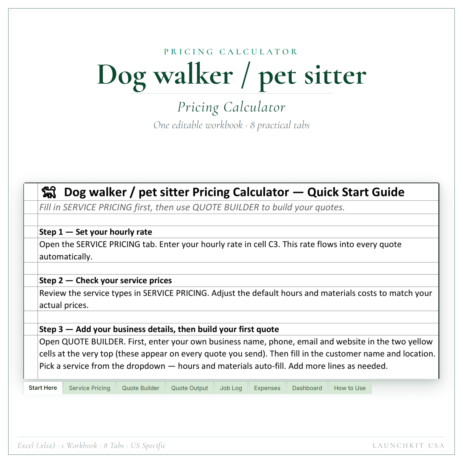 Pricing Calculator for Dog Walker & Pet Sitter