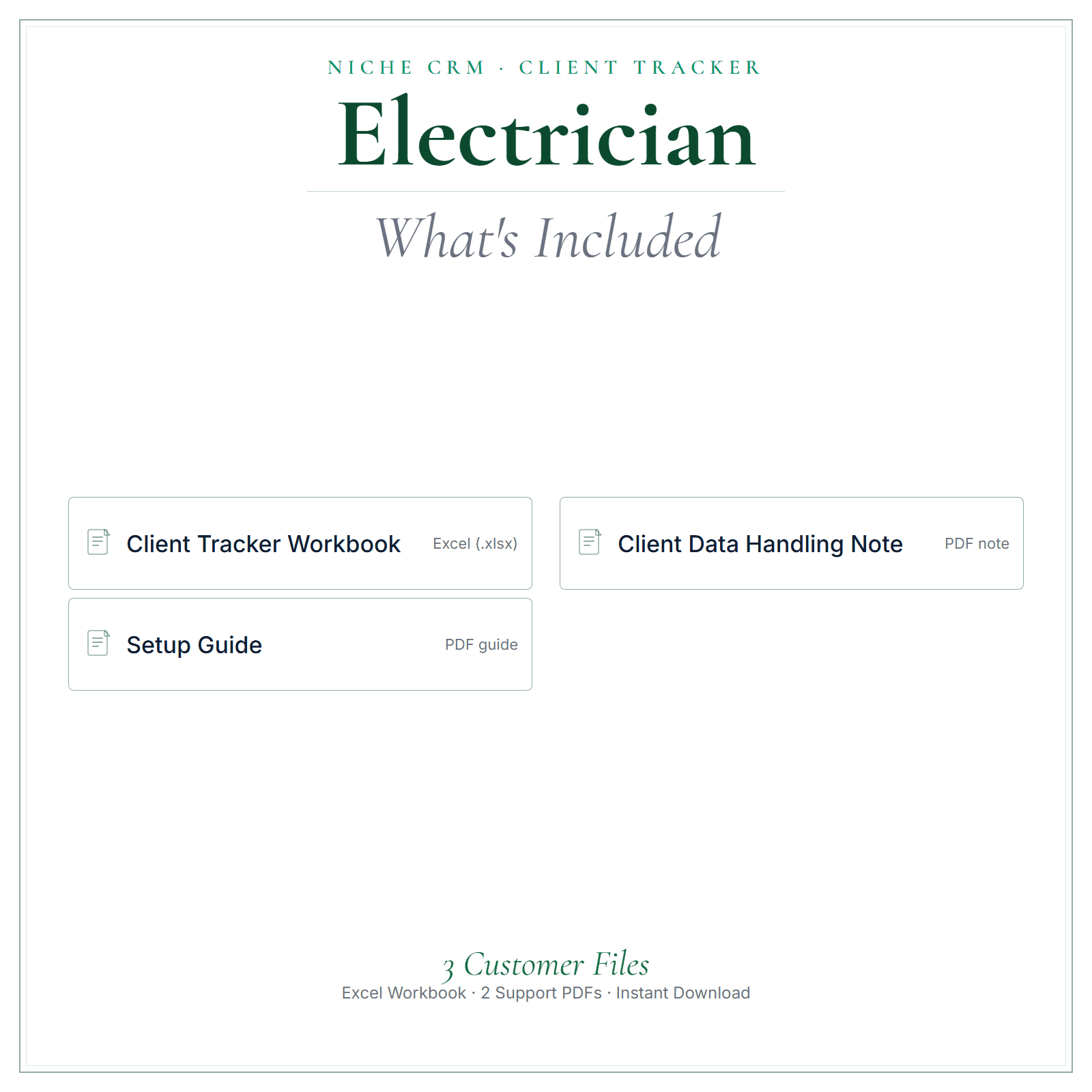 What's included in Electrician Client Tracker
