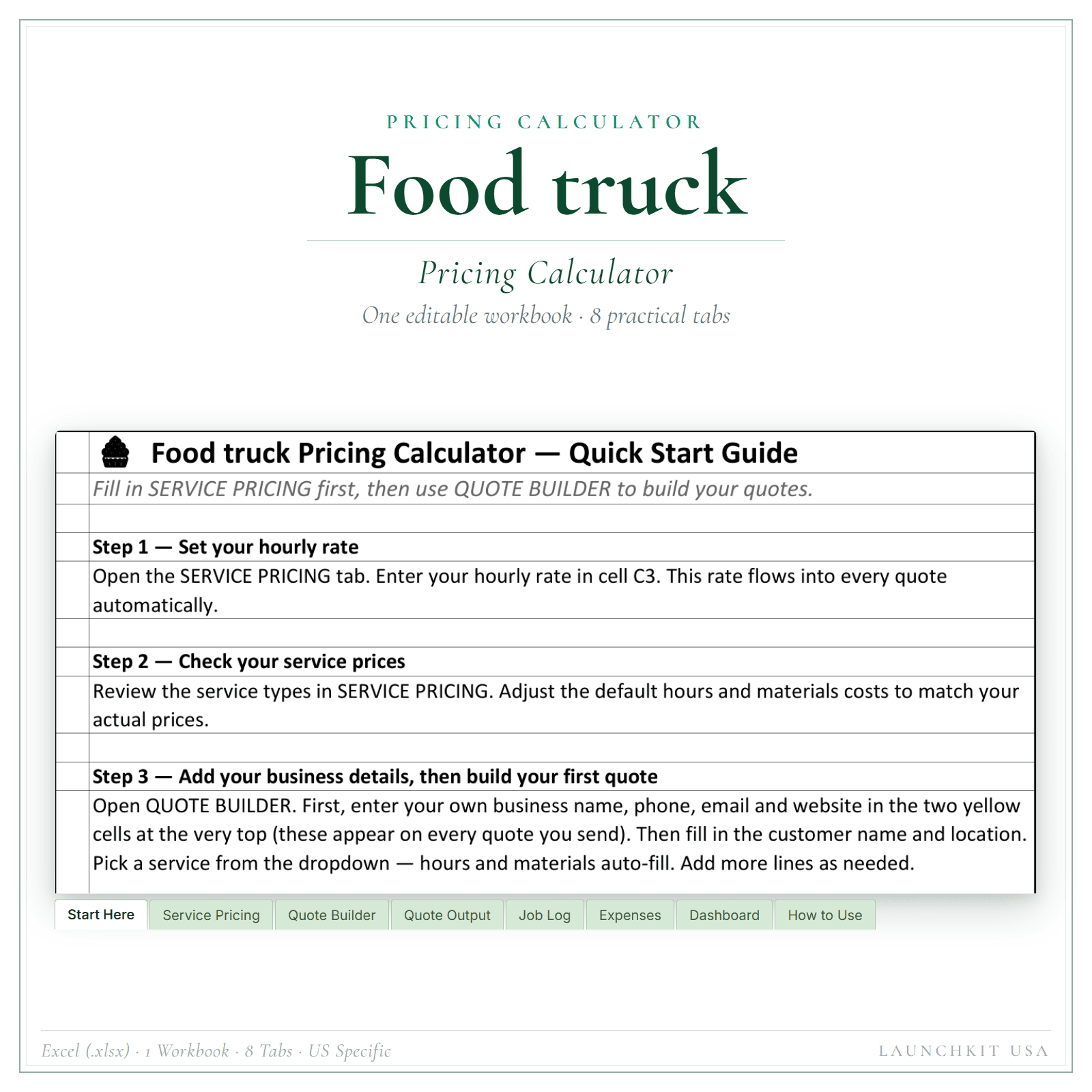 Pricing Calculator for Food Truck