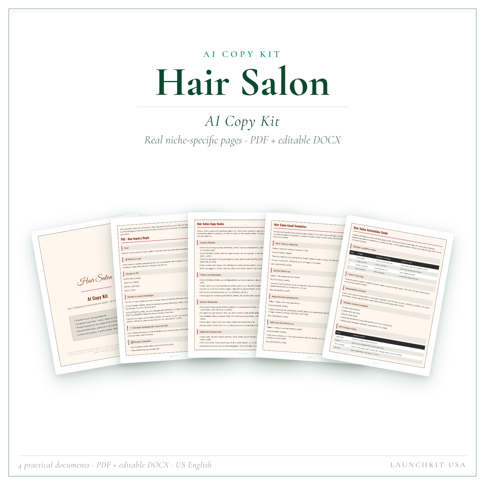 AI Copy Kit for Hair Salon
