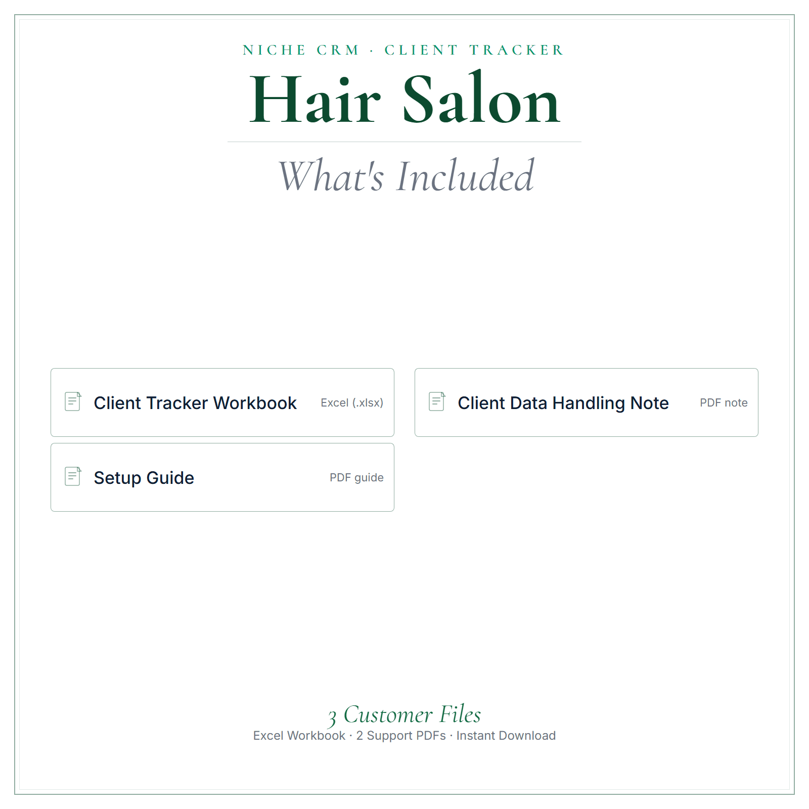What's included in Hair Salon Client Tracker