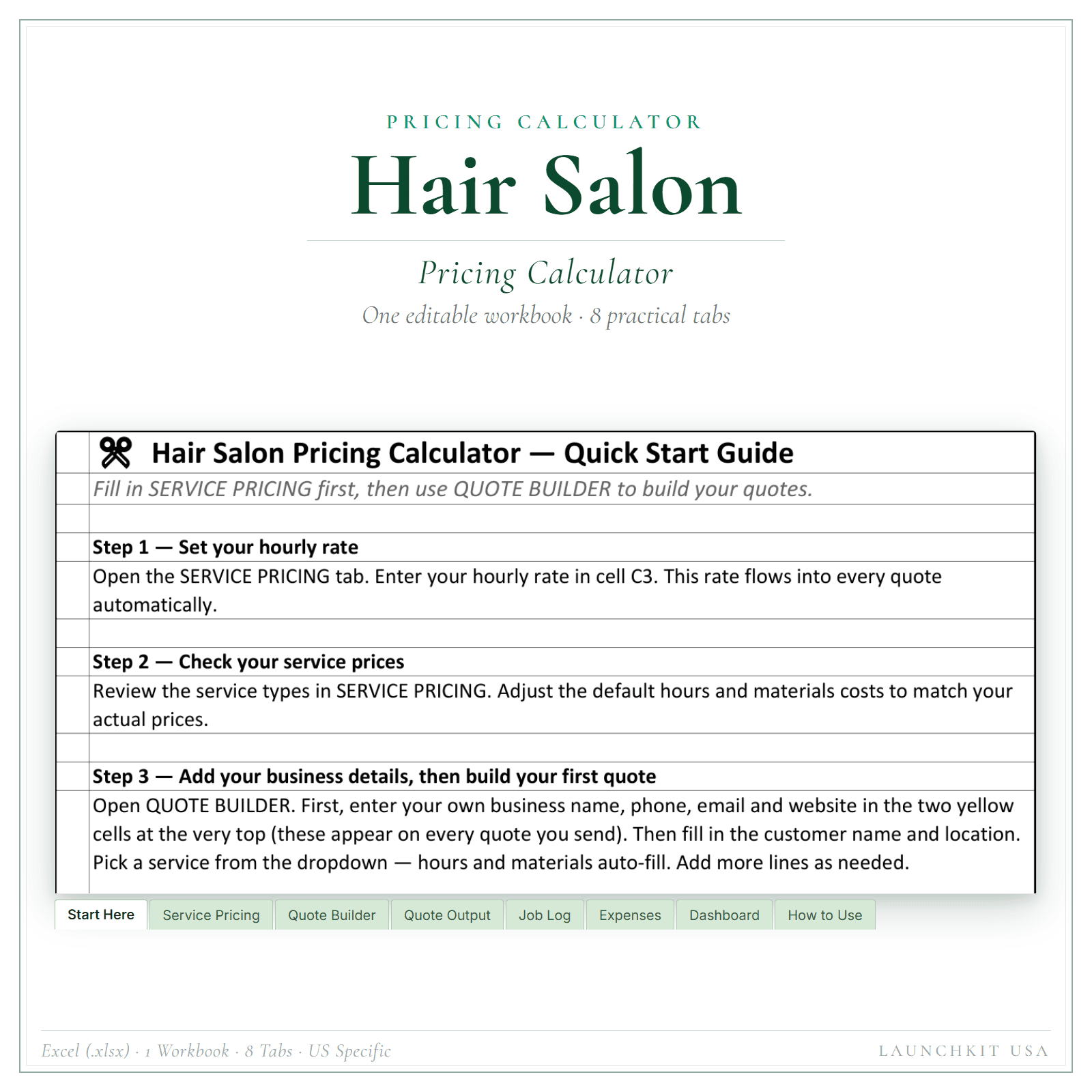 Hair Salon Pricing Calculator