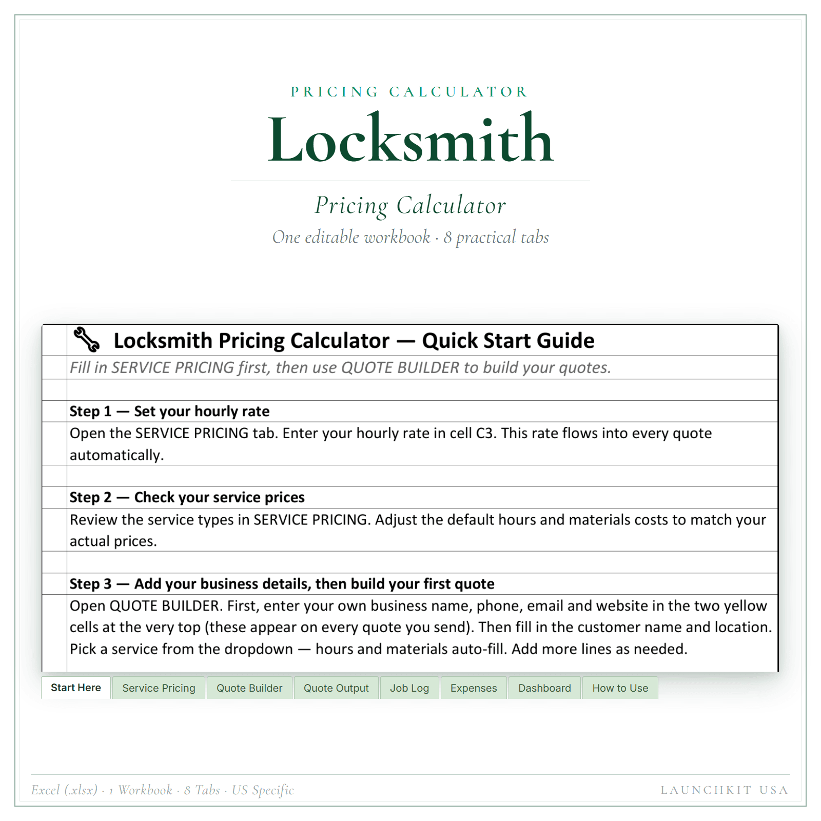 Pricing Calculator for Locksmith