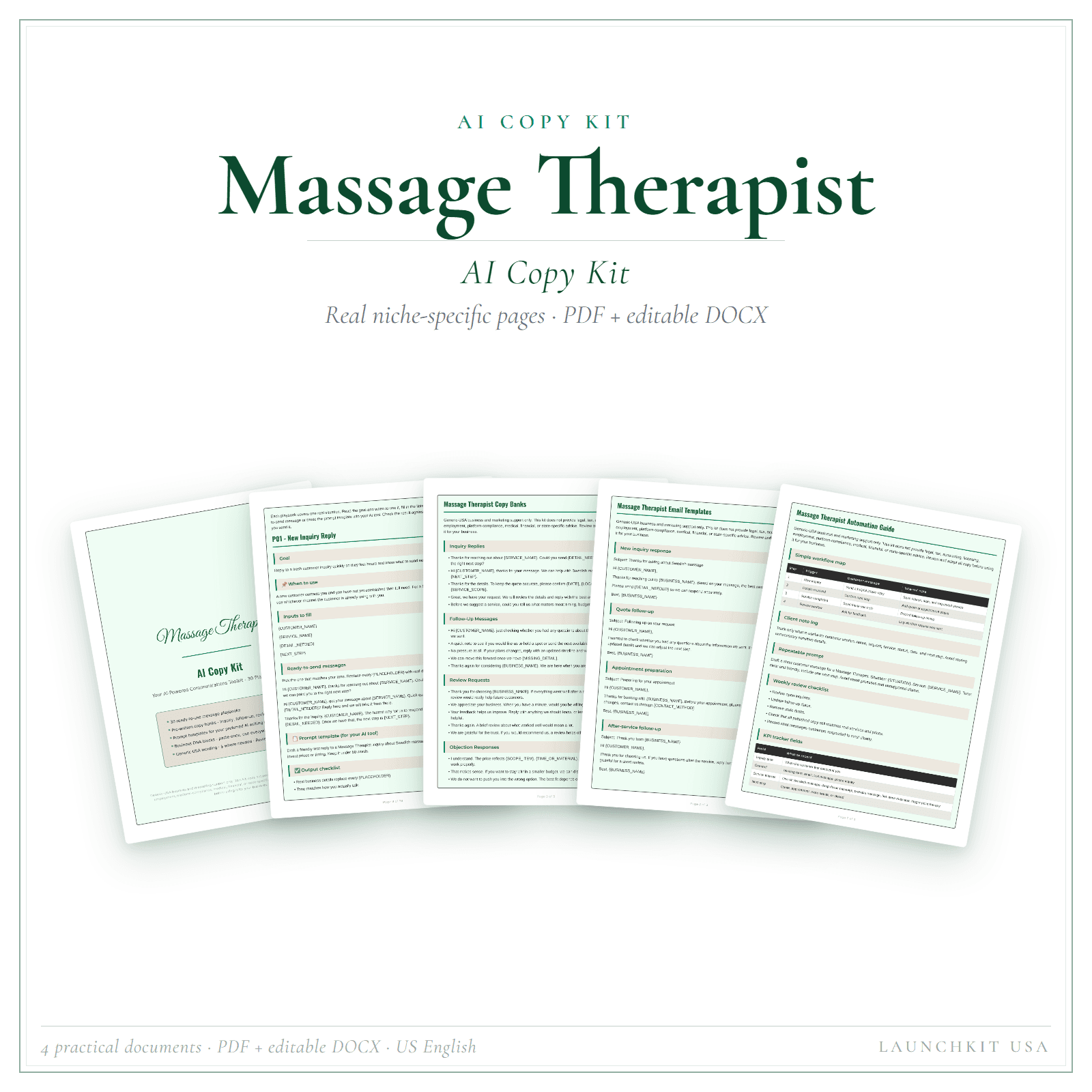 AI Copy Kit for Massage Therapist
