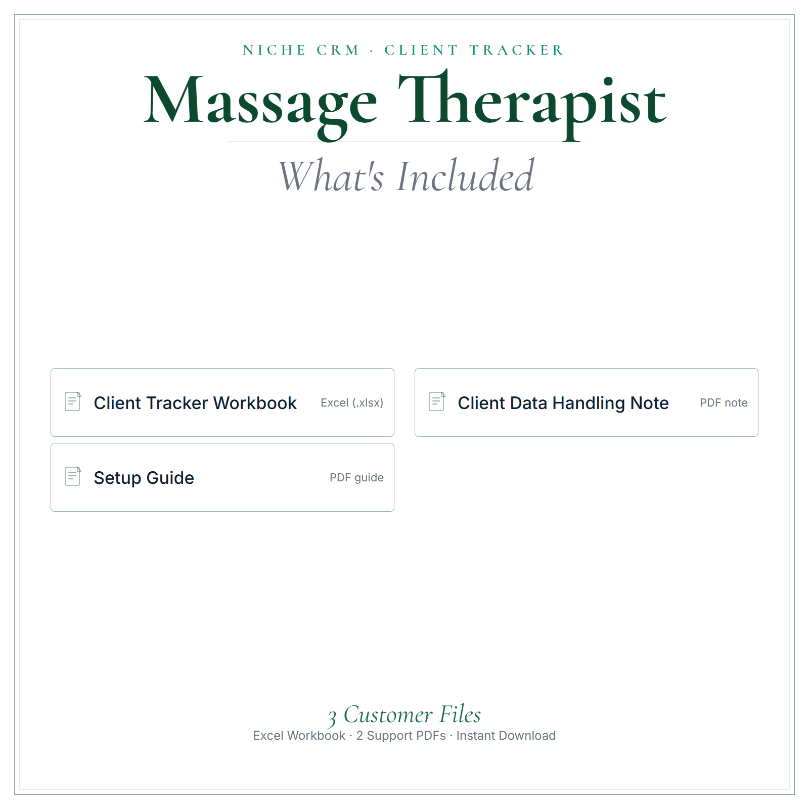 What's included in Massage Therapist Client Tracker