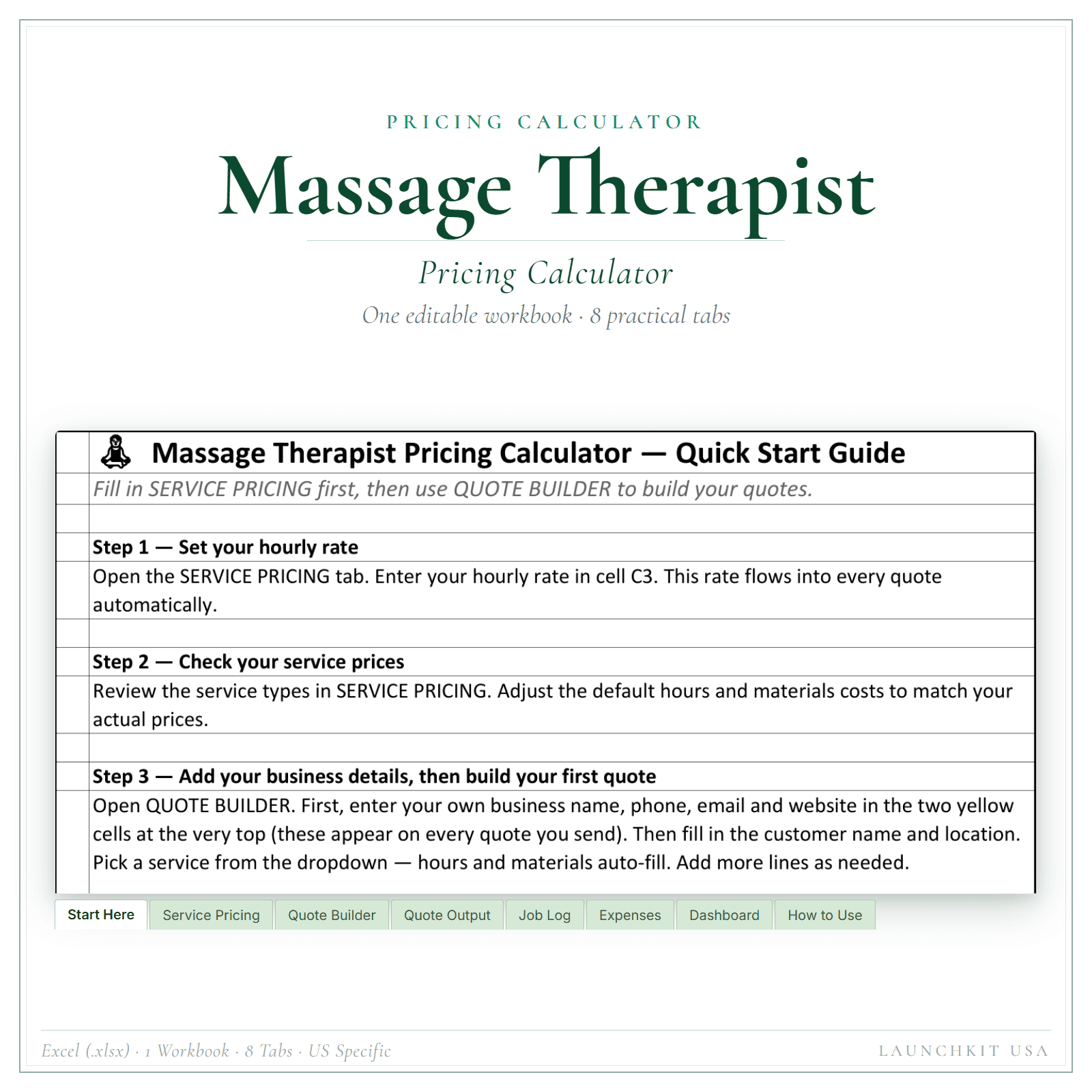 Pricing Calculator for Massage Therapist