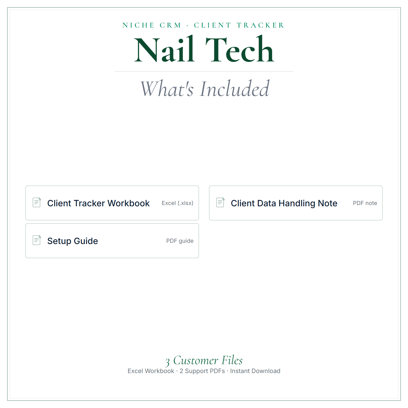 What's included in Nail Tech Client Tracker
