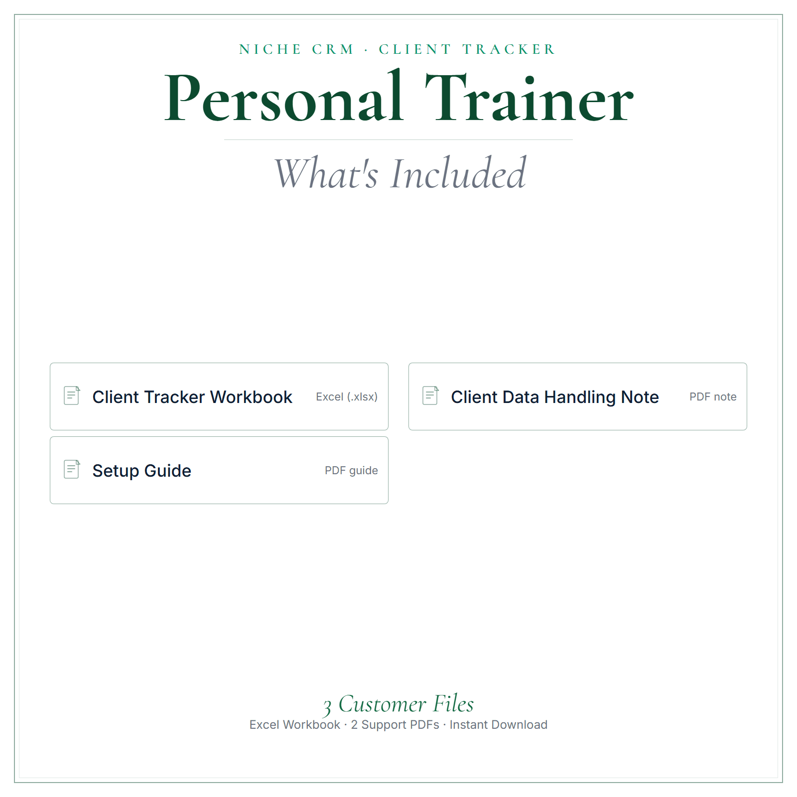 What's included in Personal Trainer Client Tracker