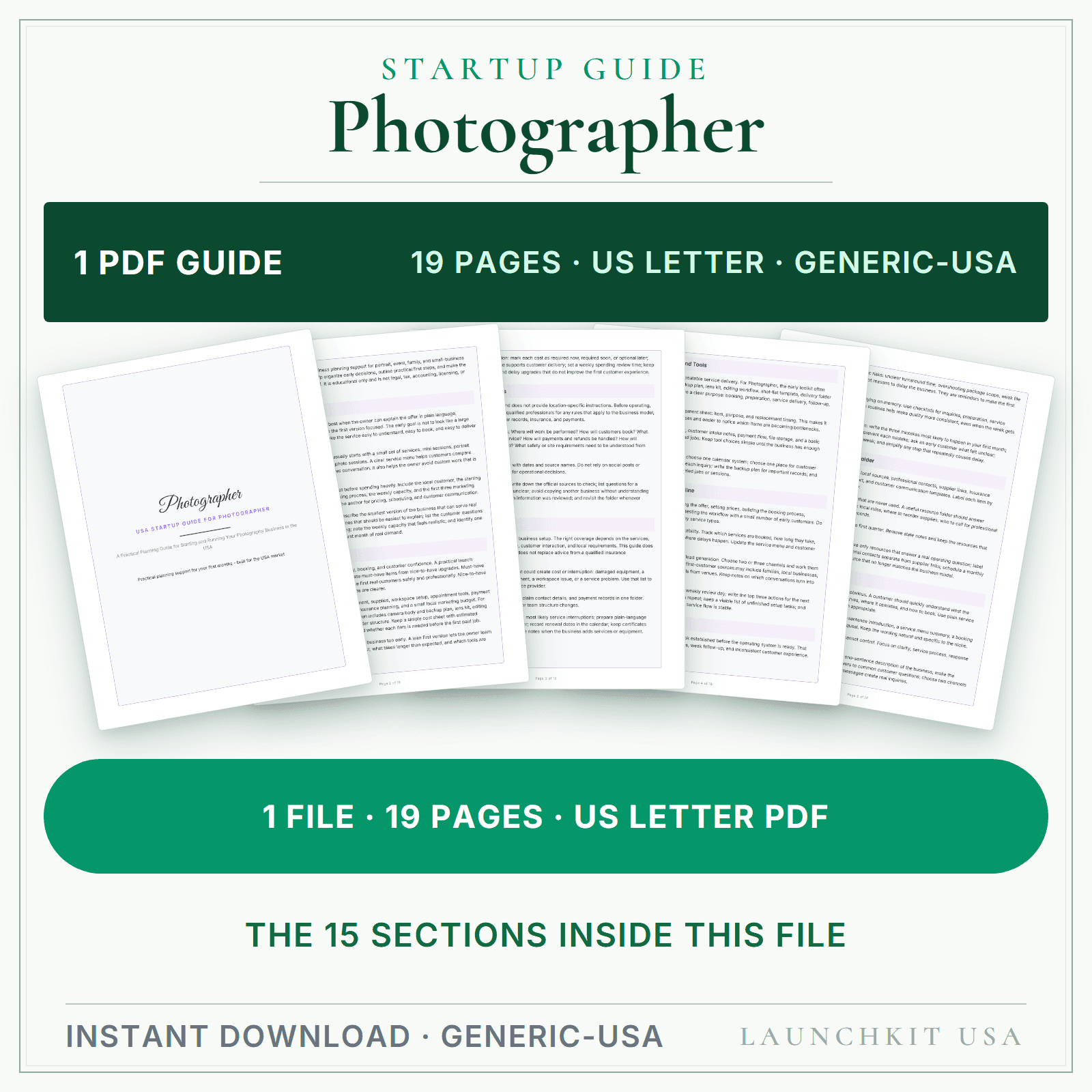 Photographer Startup Guide