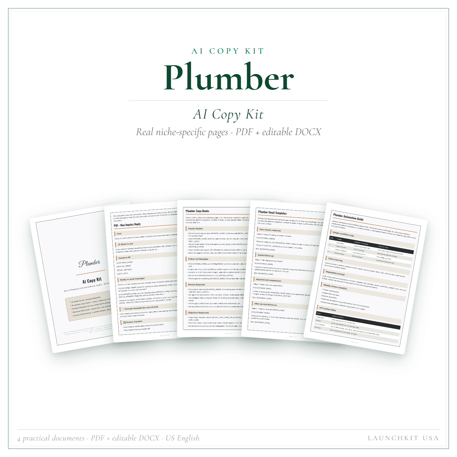 AI Copy Kit for Plumber