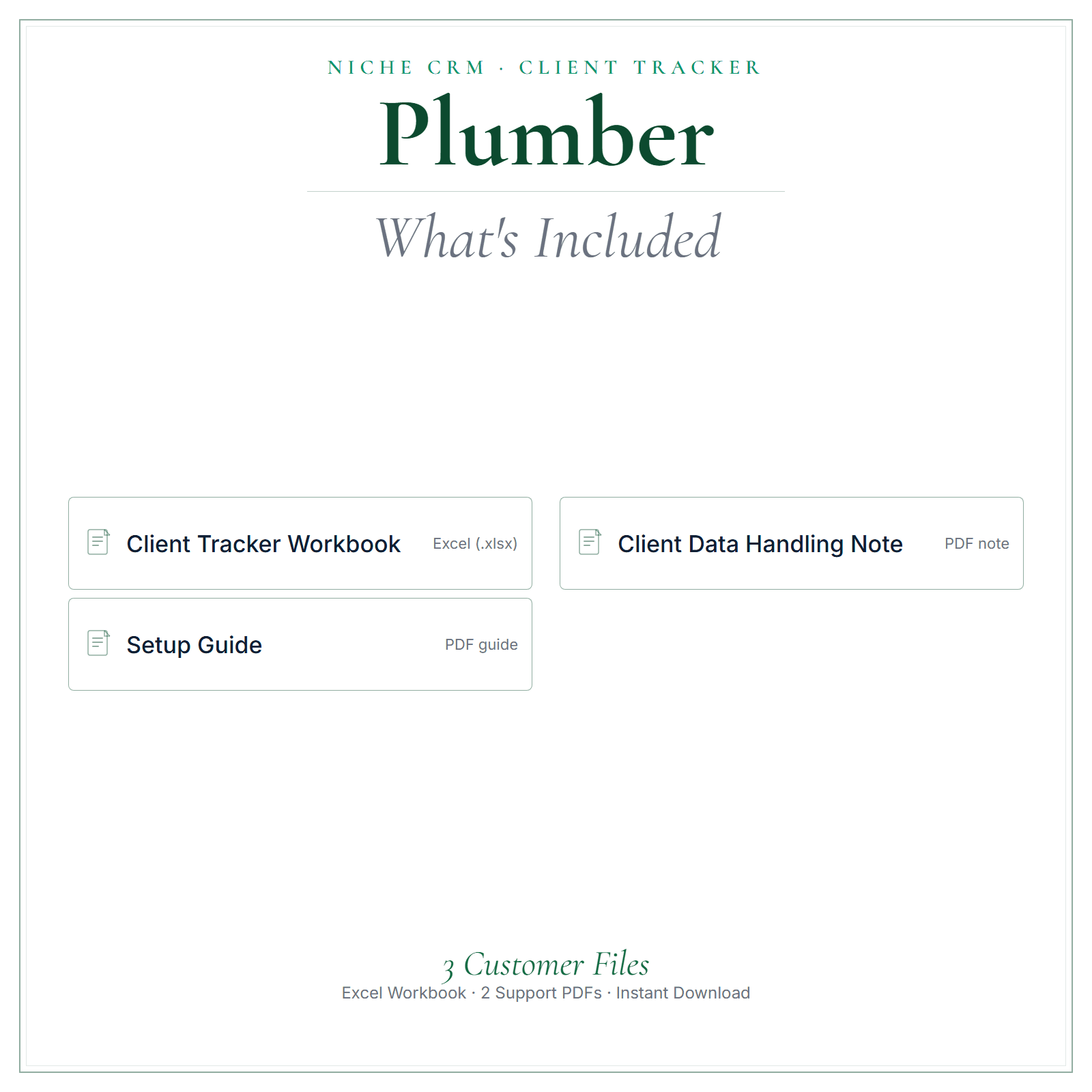 What's included in Plumber Client Tracker