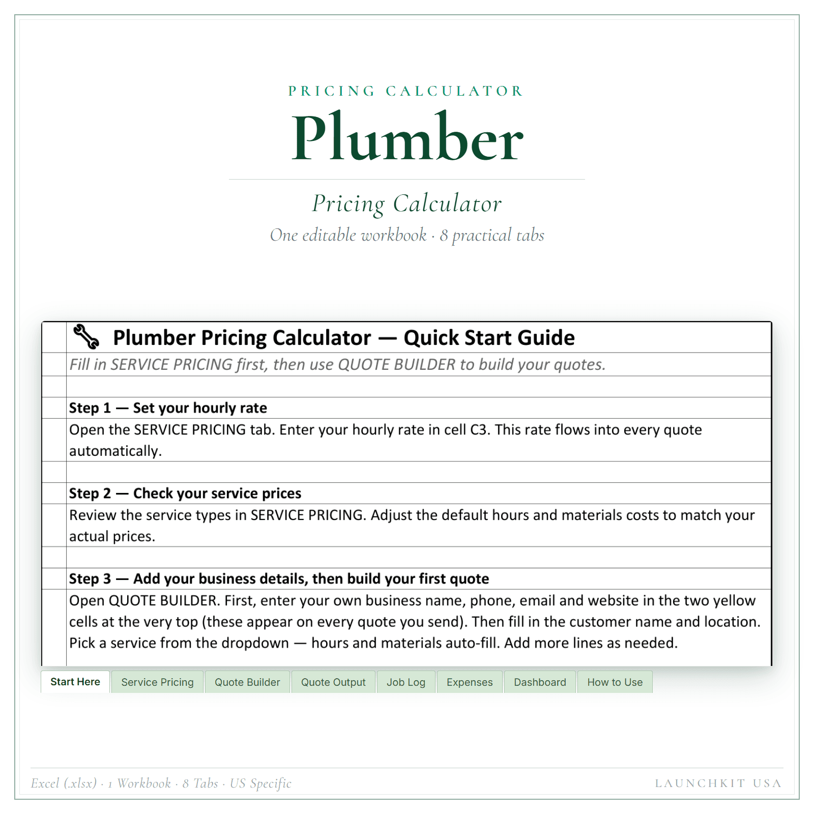 Pricing Calculator for Plumber