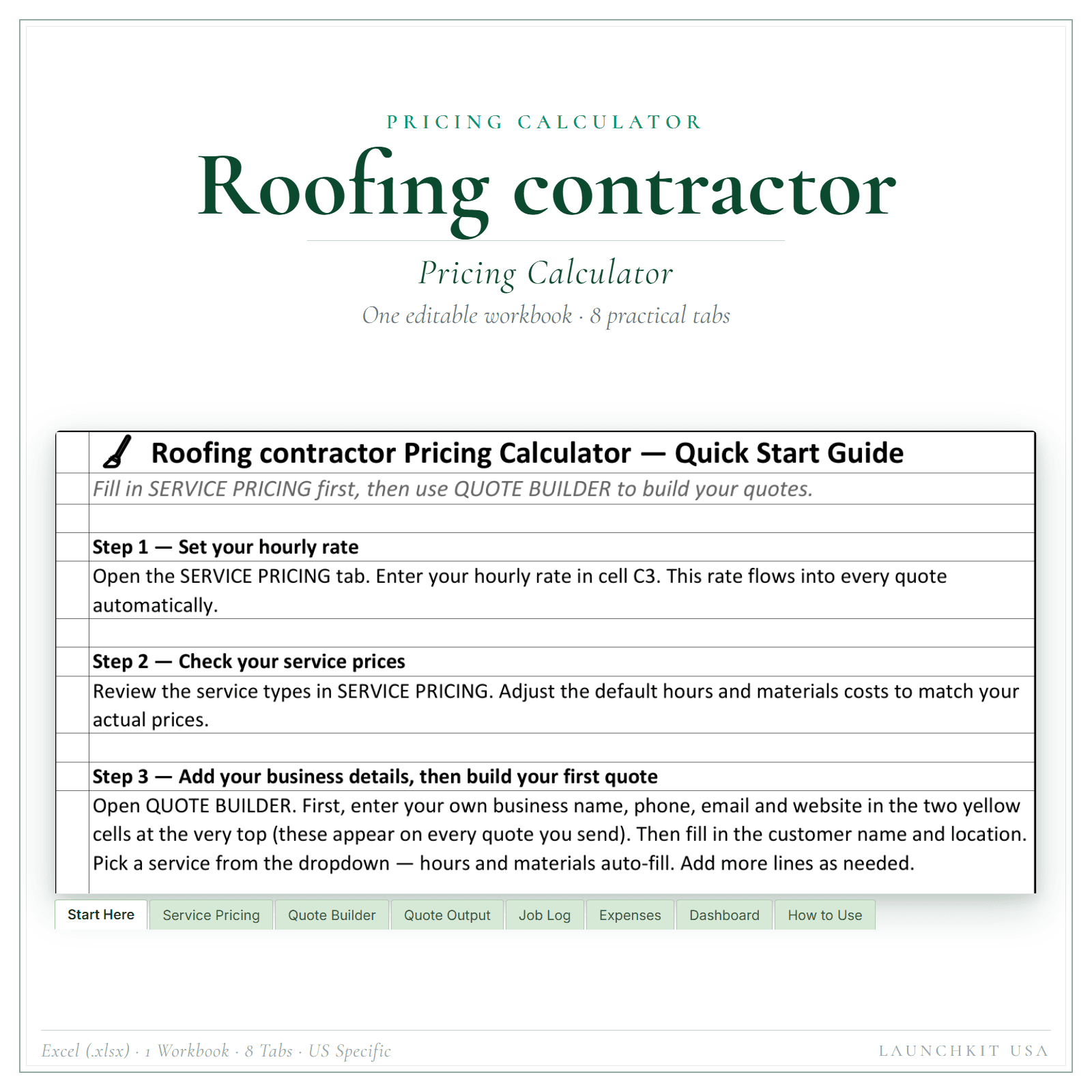 Pricing Calculator for Roofing Contractor