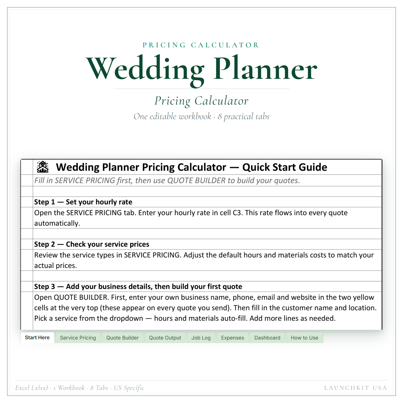 Wedding Planner Pricing Calculator
