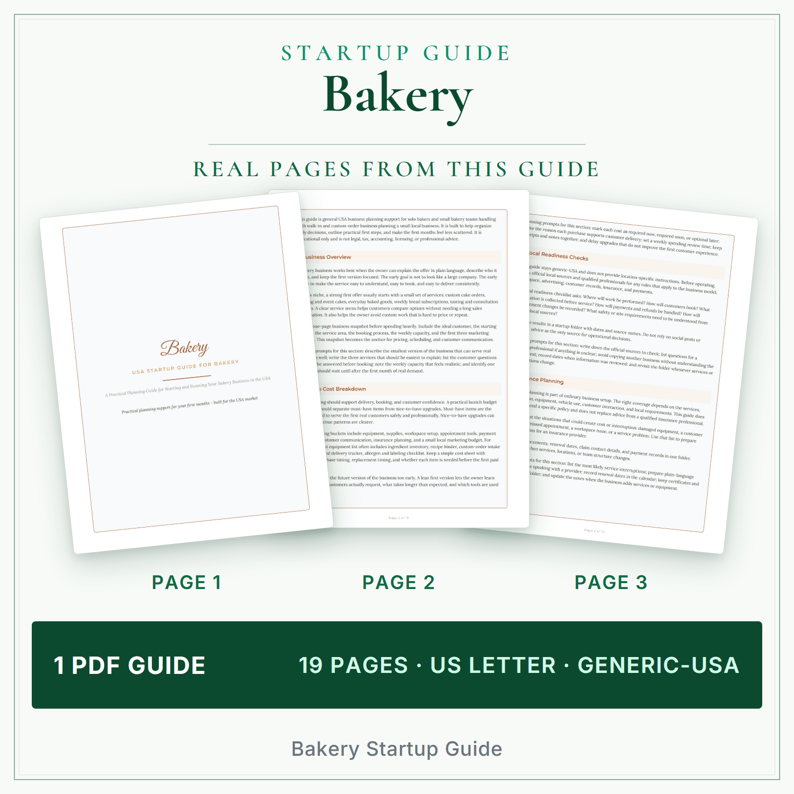 Bakery Startup Guide sample pages
