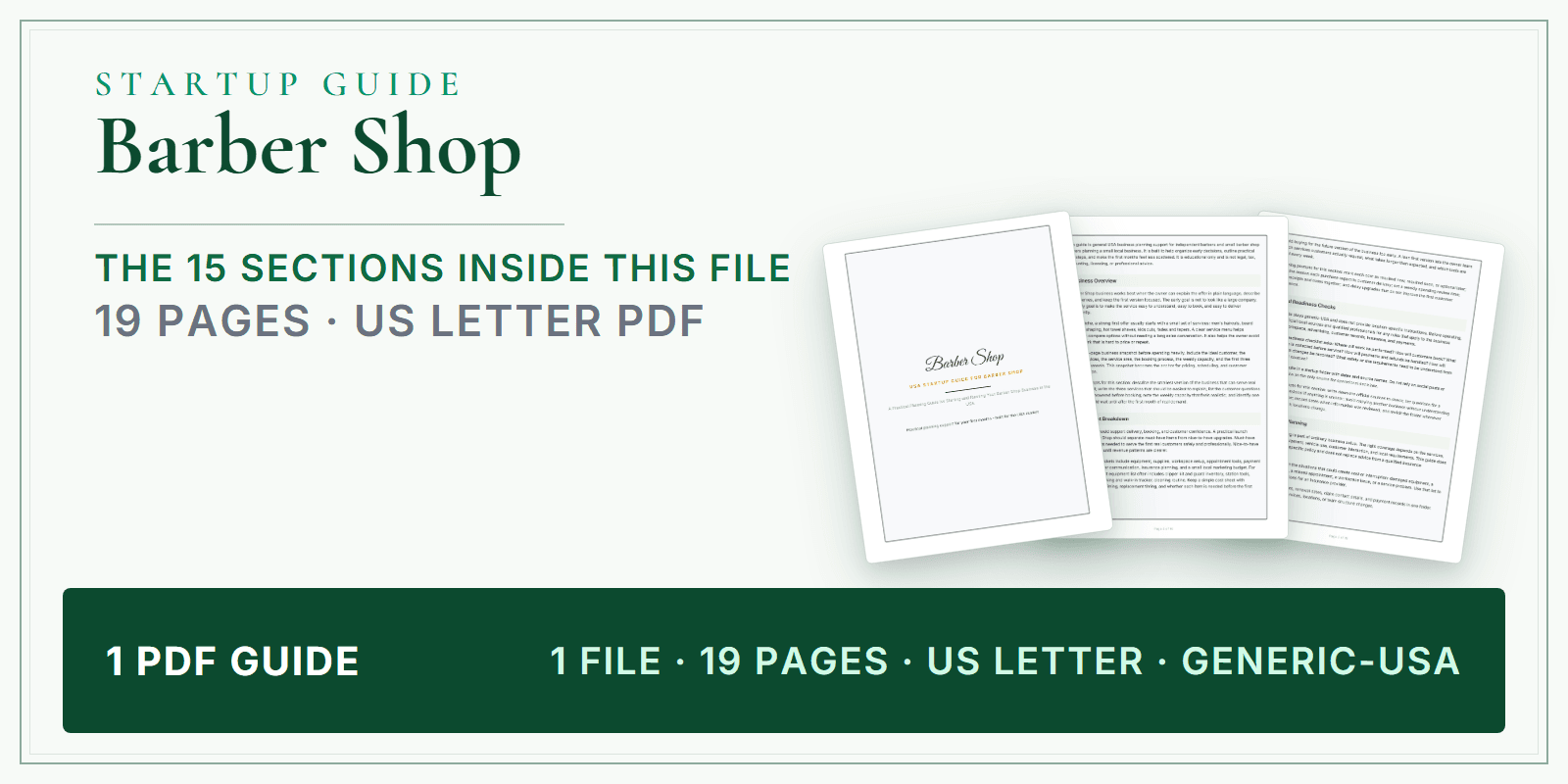 Barber Shop Startup Guide product preview