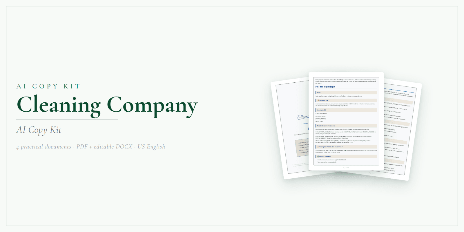 Cleaning Company AI Copy Kit product preview