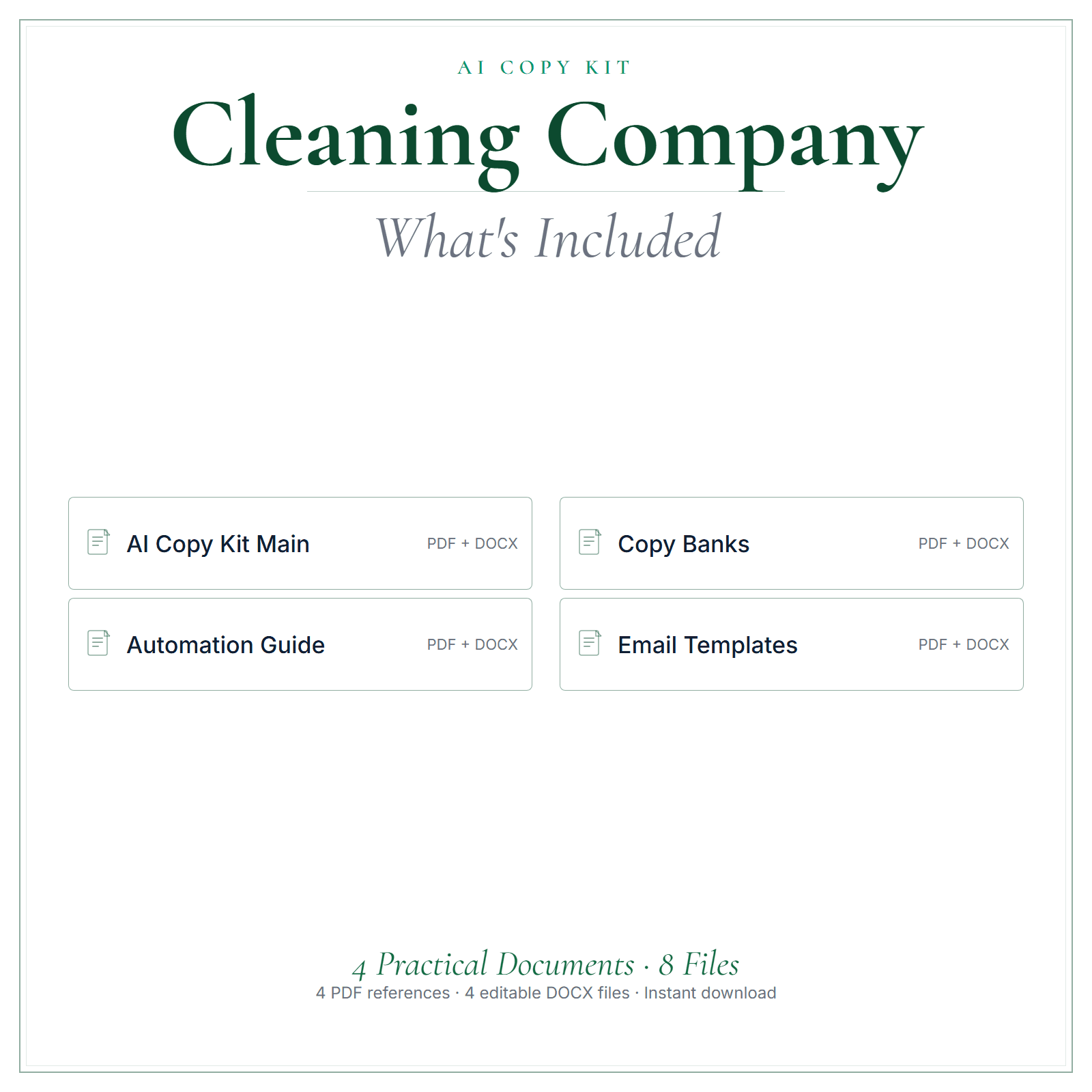 What's included in Cleaning Company AI Copy Kit