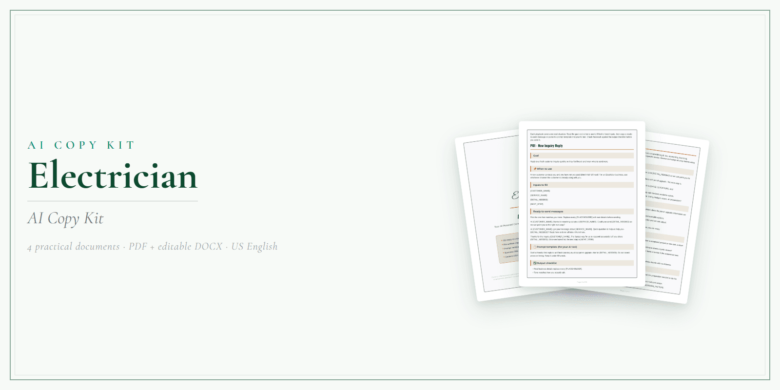 Electrician AI Copy Kit product preview