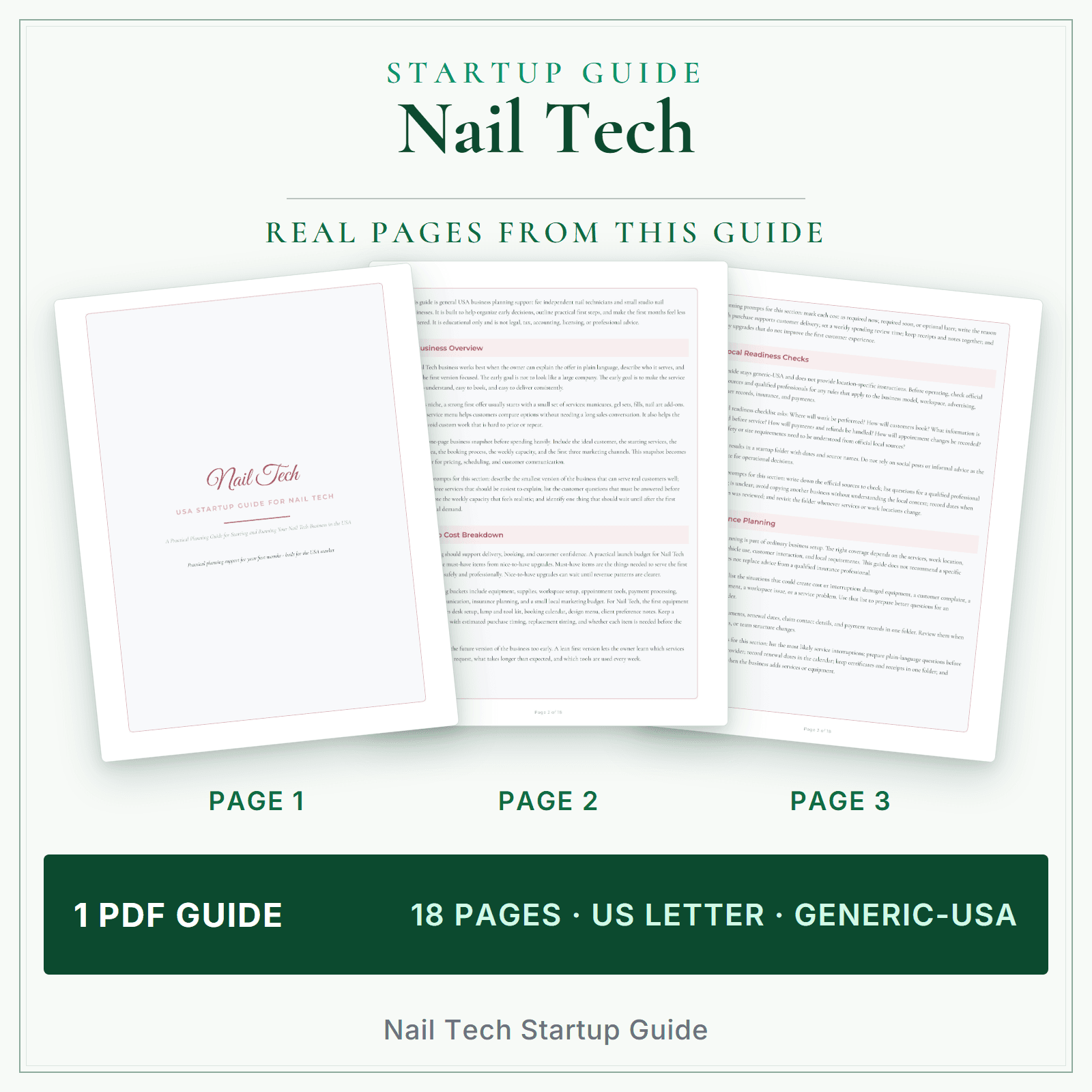 Nail Tech Startup Guide sample pages
