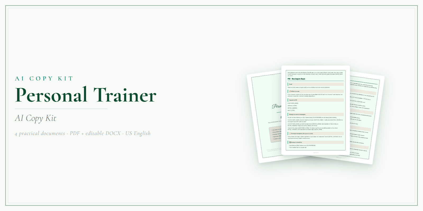 Personal Trainer AI Copy Kit product preview