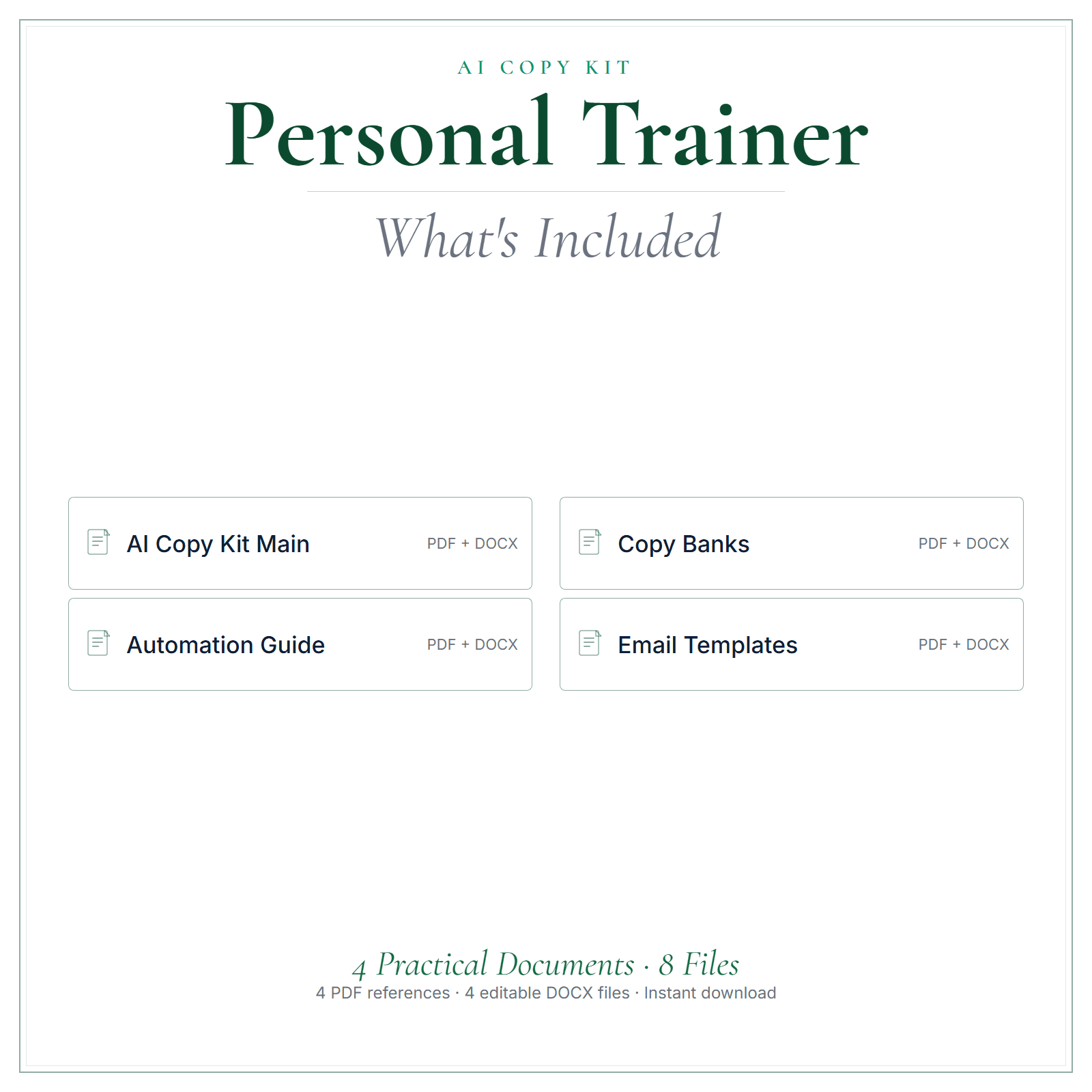 What's included in Personal Trainer AI Copy Kit