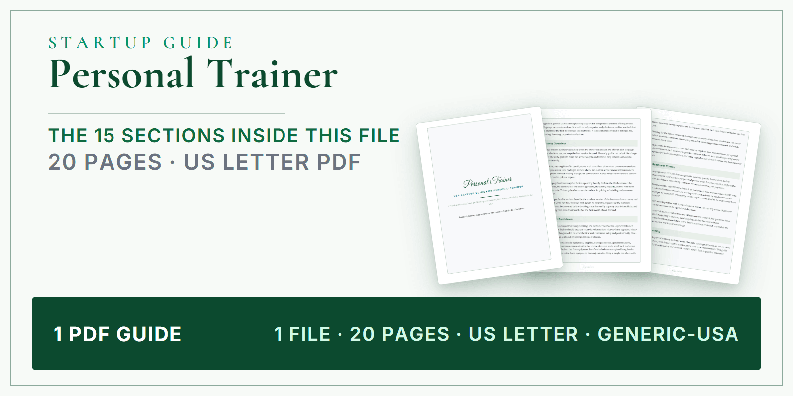 Personal Trainer Startup Guide product preview