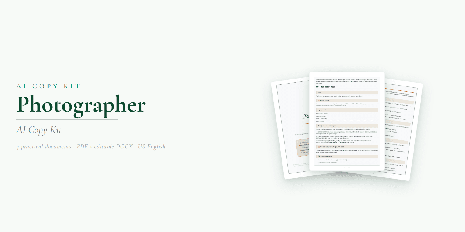 Photographer AI Copy Kit product preview
