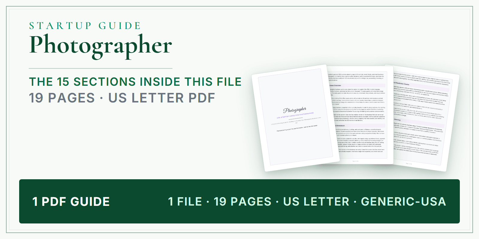 Photographer Startup Guide product preview
