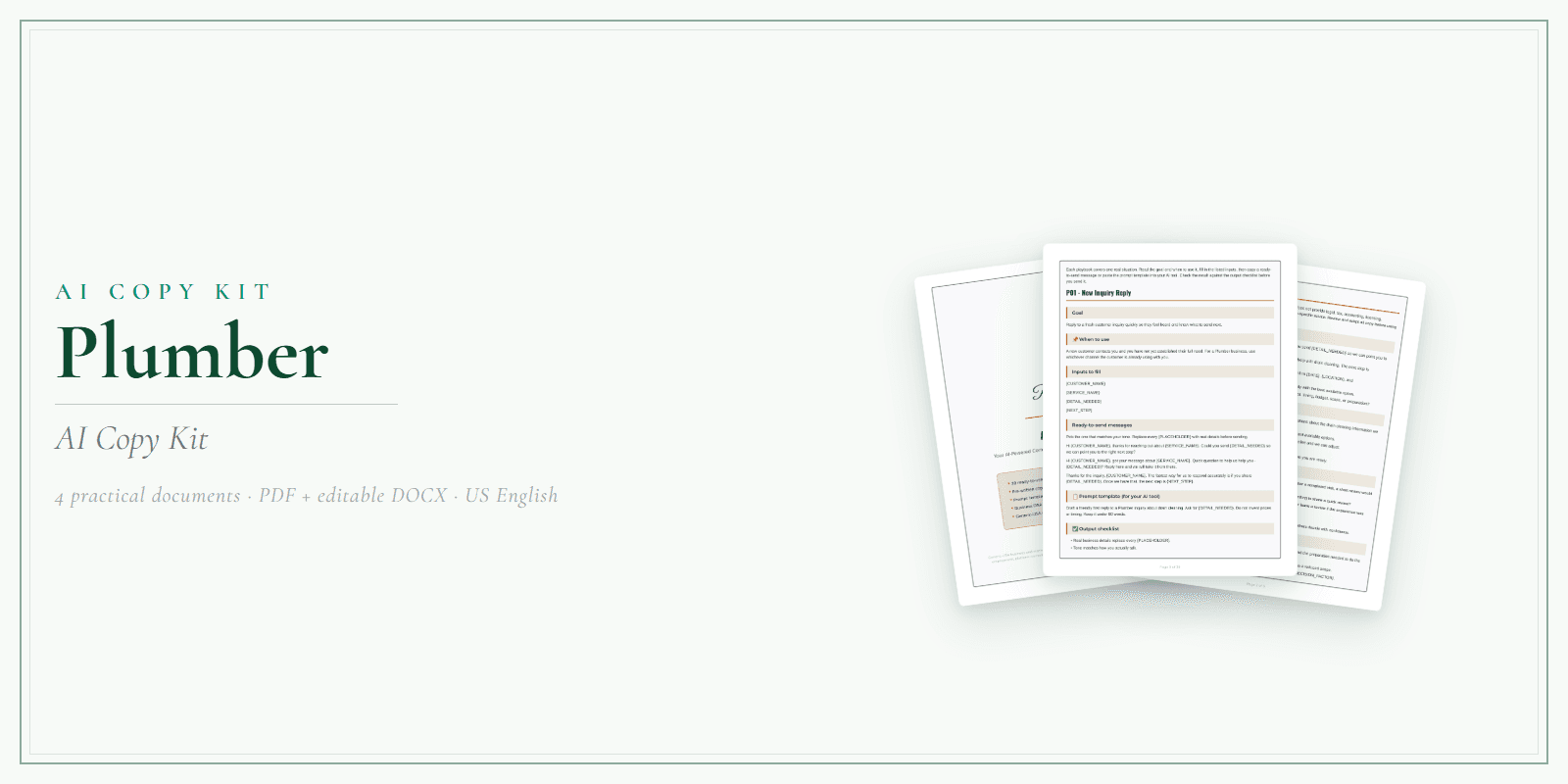 Plumber AI Copy Kit product preview
