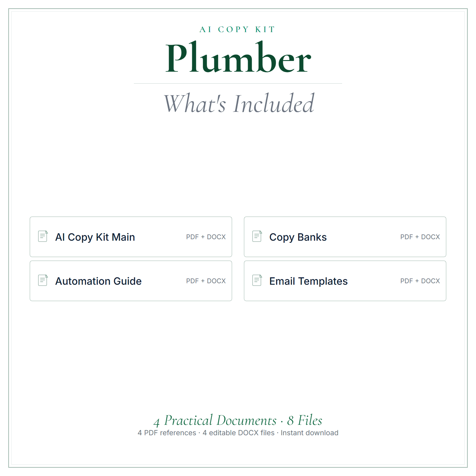 What's included in Plumber AI Copy Kit