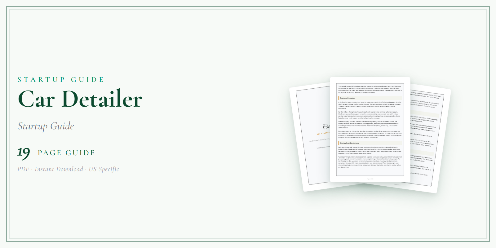 Car Detailer Startup Guide product preview
