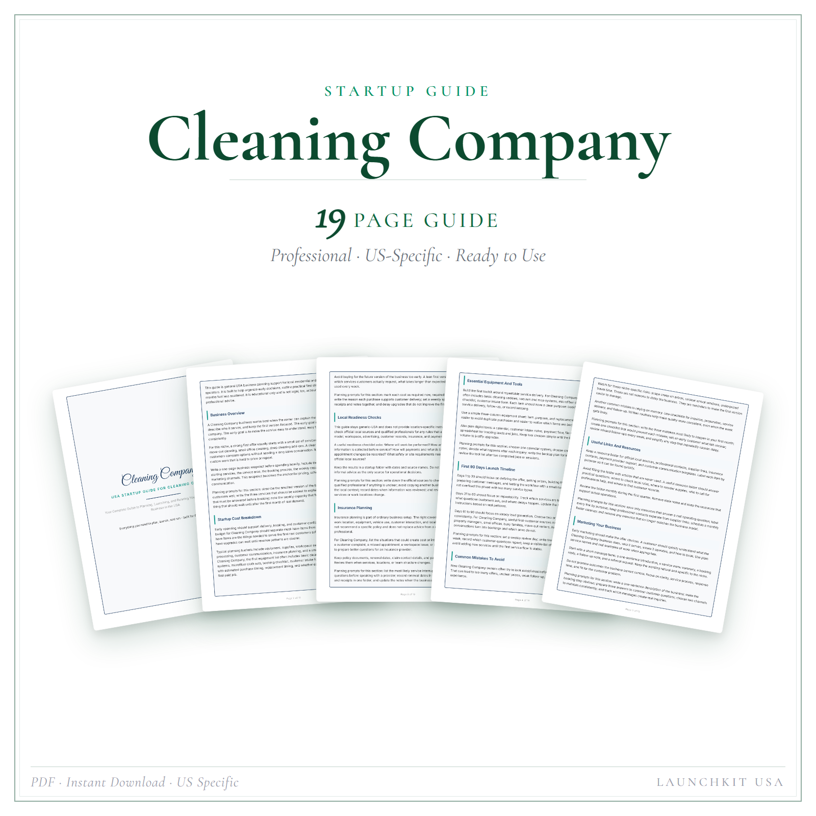 Startup Guide for Cleaning Company