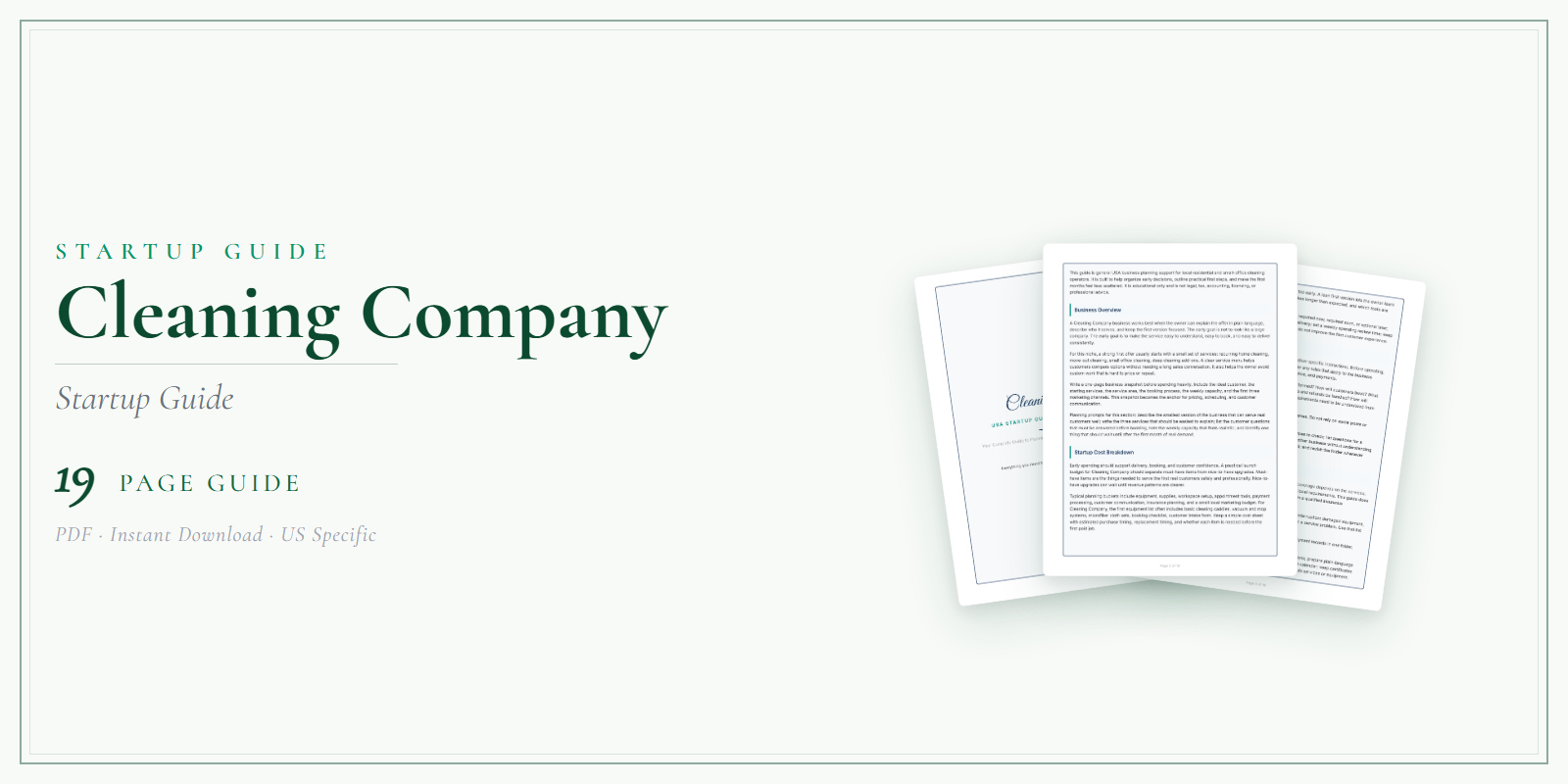 Cleaning Company Startup Guide product preview