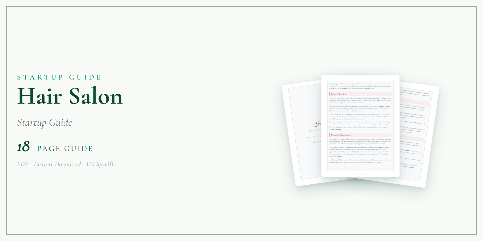 Hair Salon Startup Guide product preview