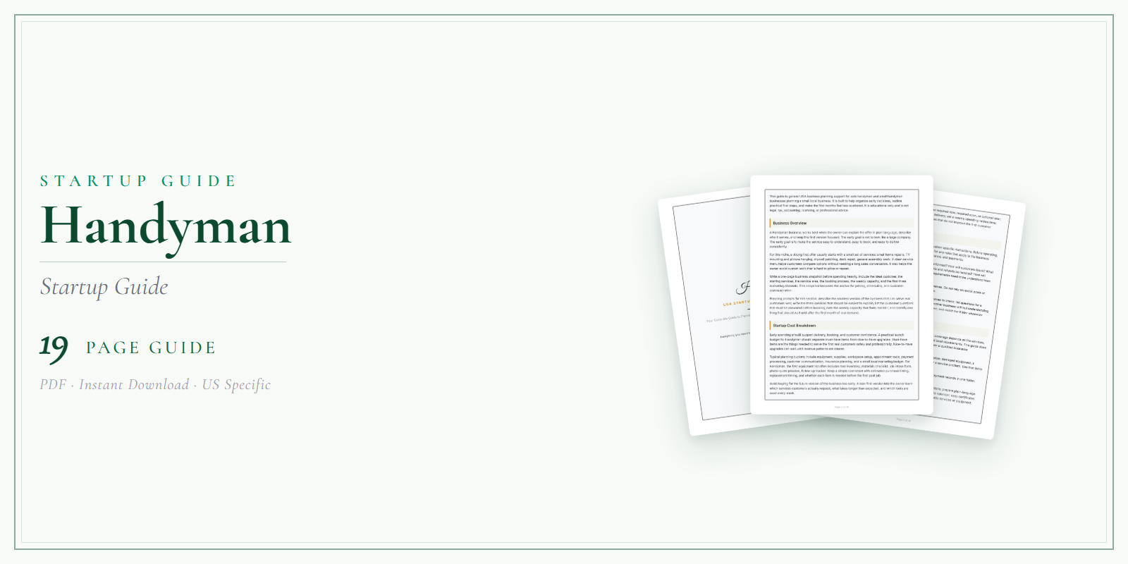 Handyman Startup Guide product preview